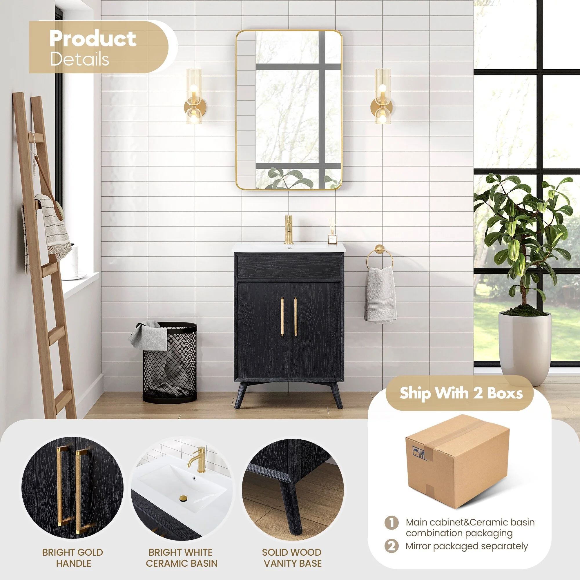 Delhi Bath Vanity with White Ceramic Basin Top without Mirror