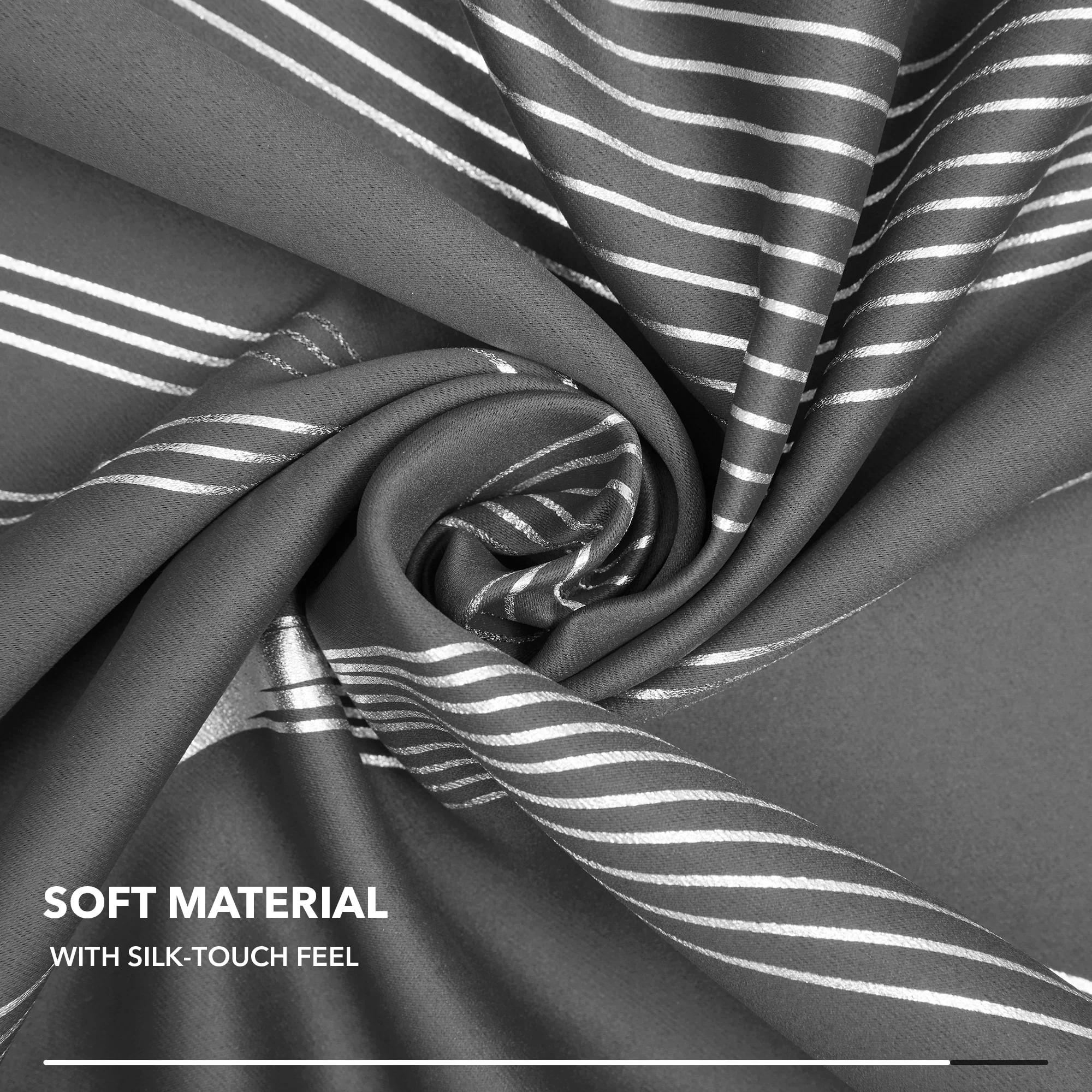 Deconovo Silver Wave 52 Width Curtain Panel Pair (2 Panel)