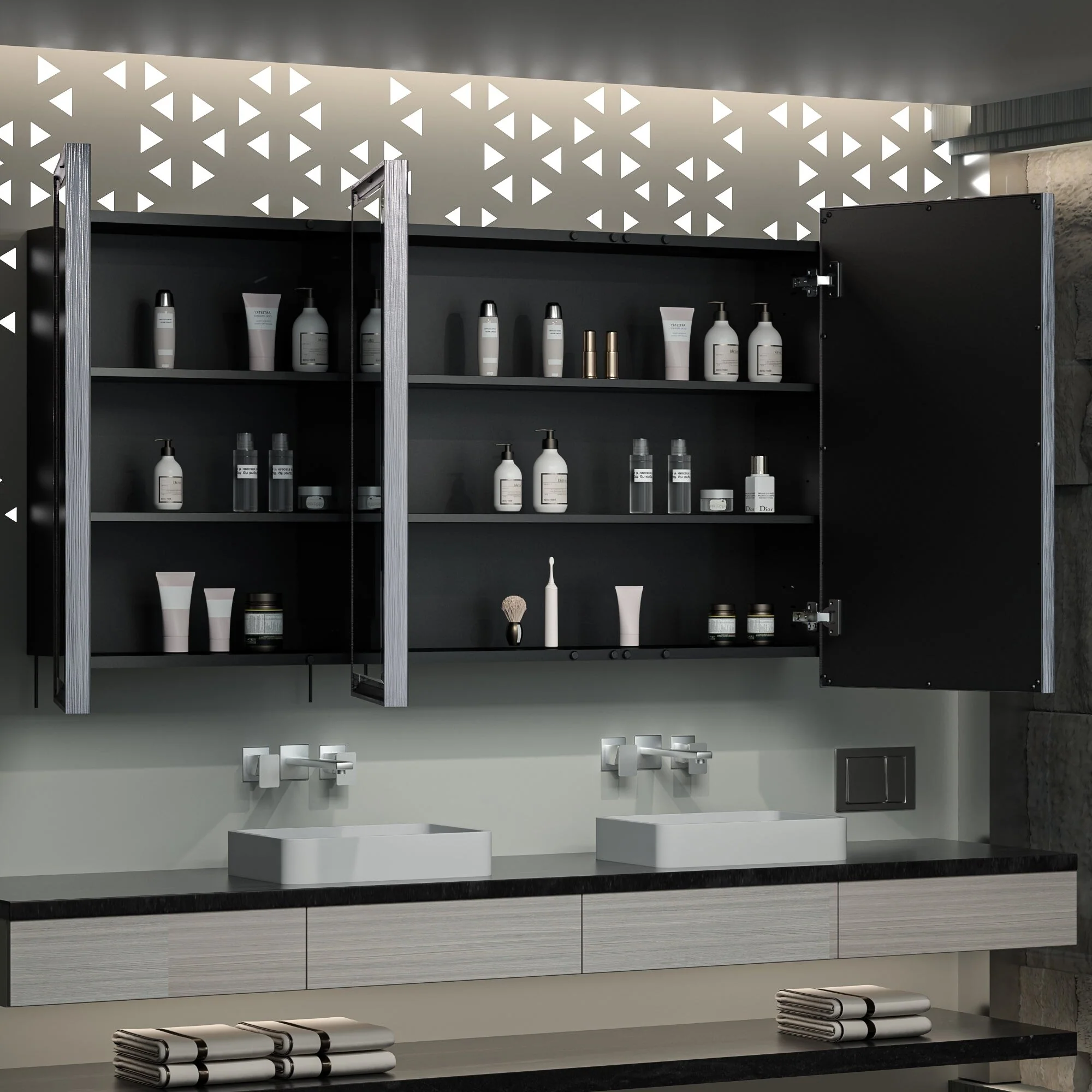 TokeShimi Medicine Cabinets for Bathroom with Mirror, Beveled Framed