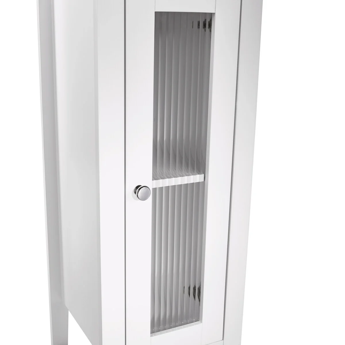 RiverRidge Prescott Single Door Narrow Bathroom and Laundry Storage Cabinet and Organizer with Adjustable Shelves - White