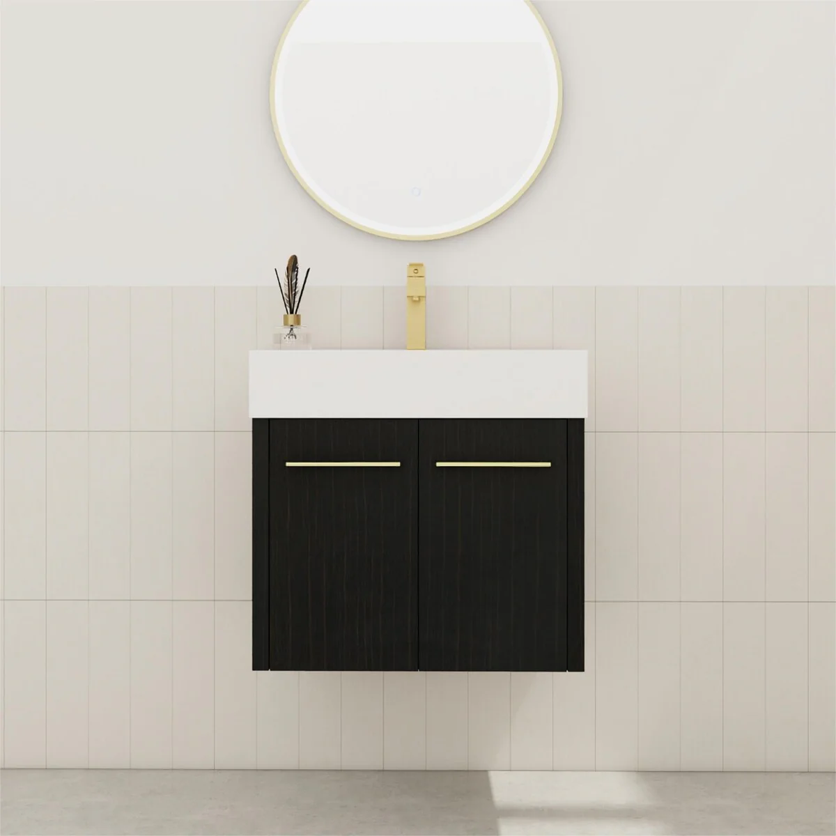 Bathroom Vanity With Sink In 24/30/36 Inch, Floating Bathroom Vanity with Soft Close Door