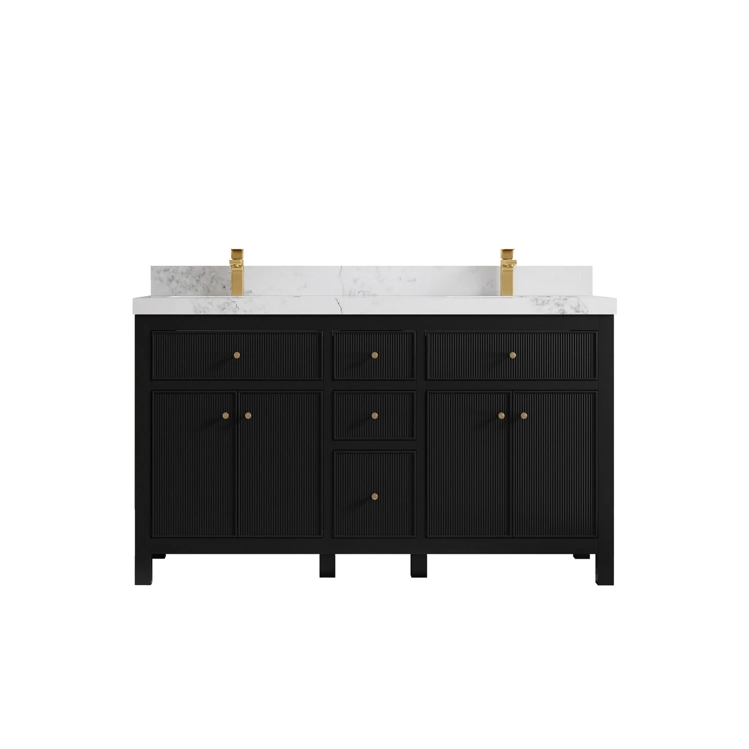 Willow Collections 60 in. W x 22 in D. Sonoma Free Standing Reeded Double Sink Bathroom Vanity with Countertop