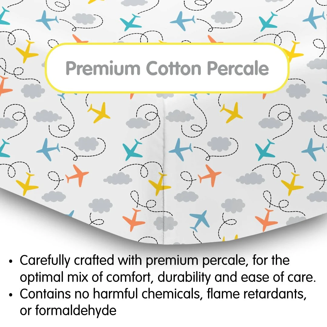 BreathableBaby Cotton Percale Fitted Sheet, For 52