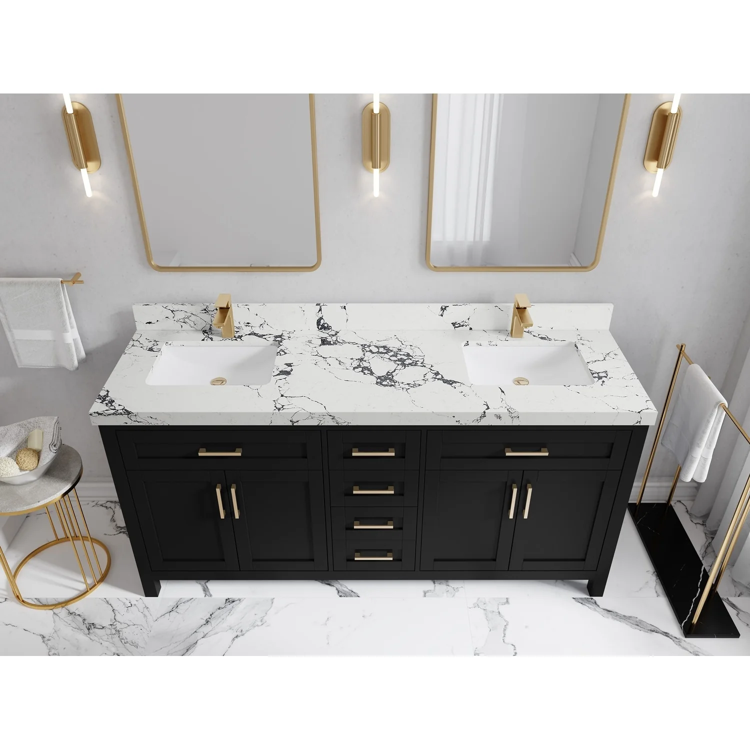 Willow Collections 72 in. W x 22 in. D Cambridge Double Sink Bathroom Vanity with Countertop