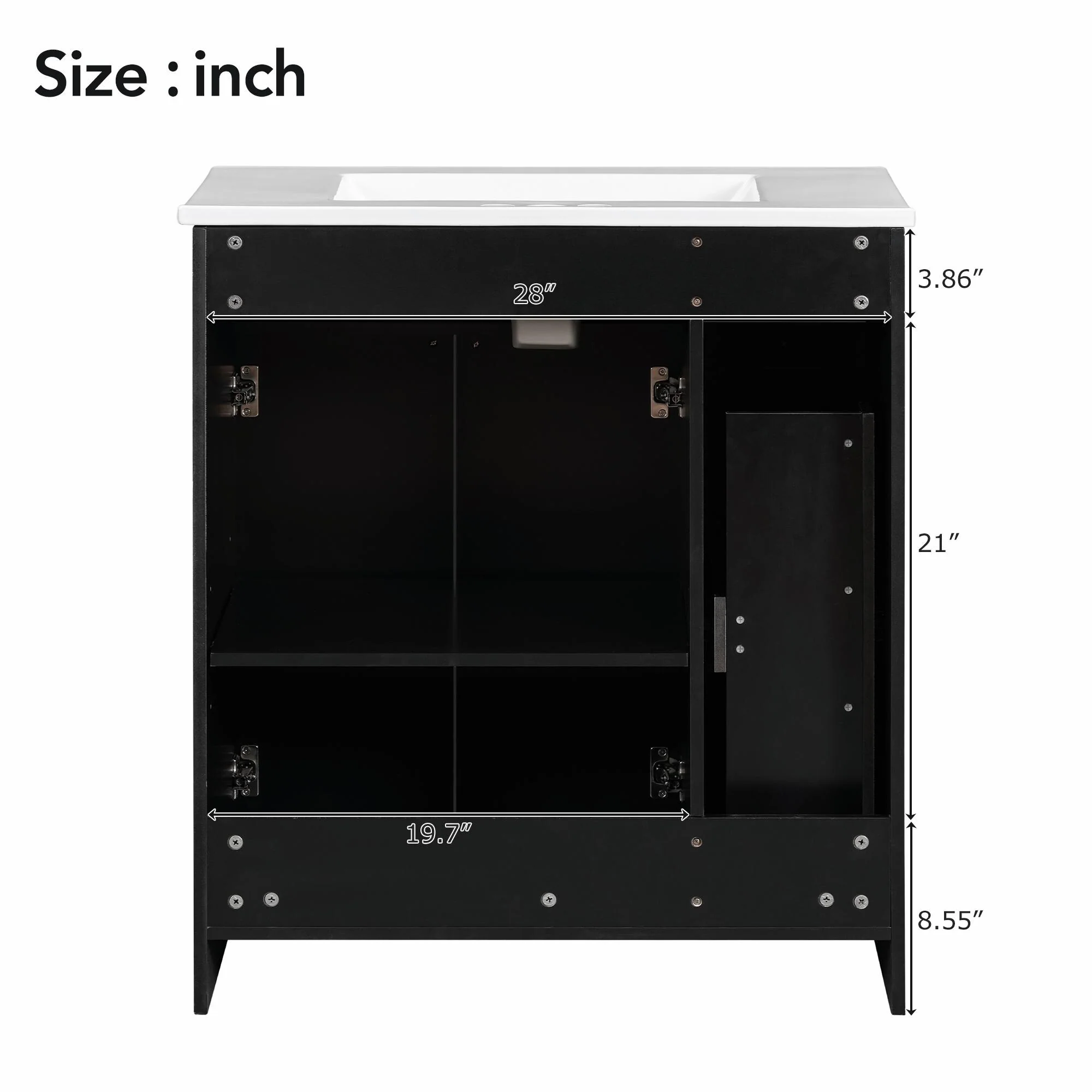 30-Inch Bathroom Vanity with Ceramic Sink Combo