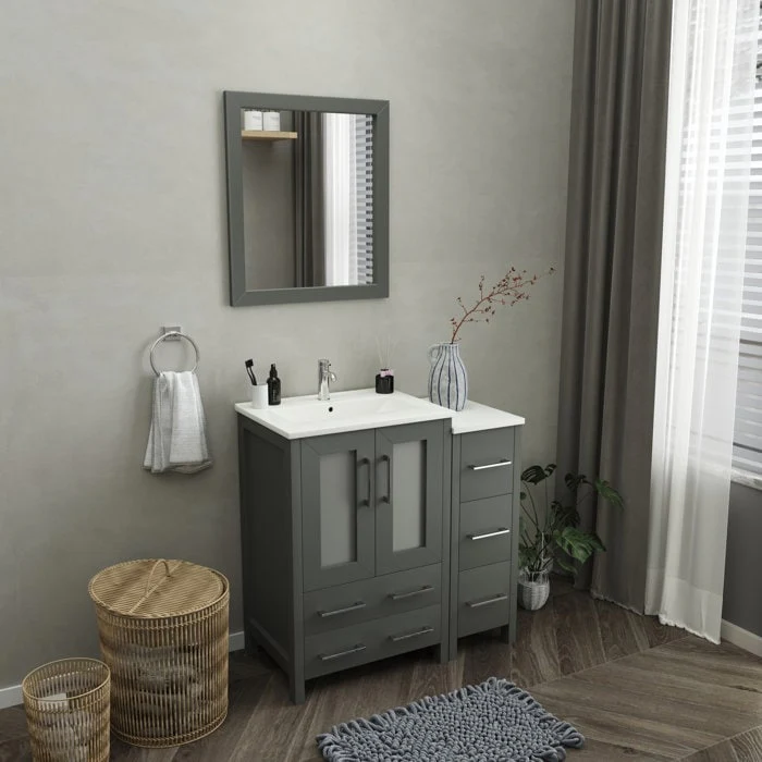Vanity Art 36-Inch Single Sink Bathroom Vanity with Top & Free Mirror - 36 X 18.1 X 35.8