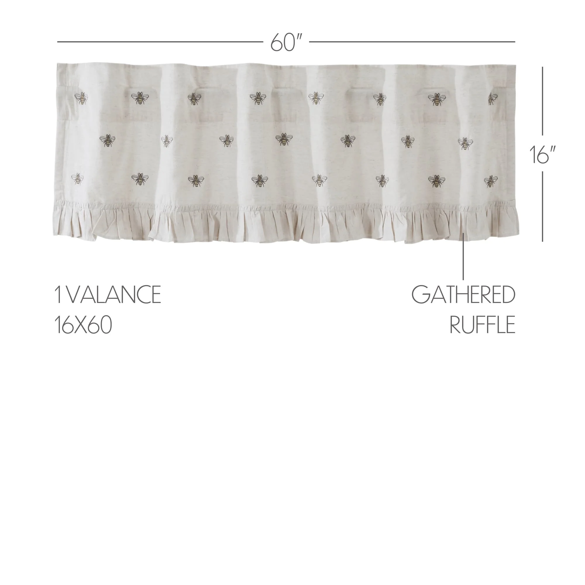 Embroidered Bee Valance
