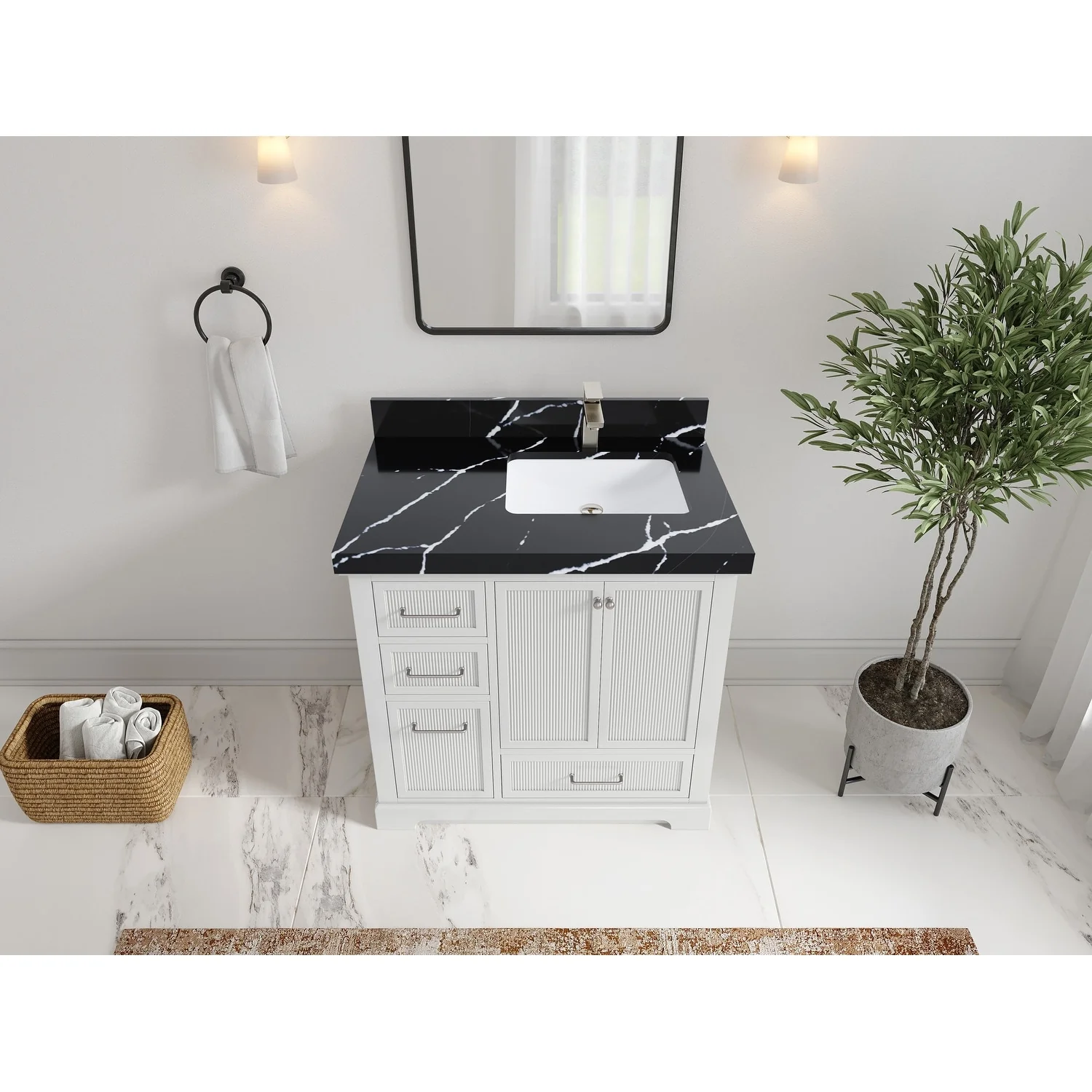 Willow Collections 36 in. W x 22 in. D Alys Right Offset Sink Bathroom Vanity with Countertop