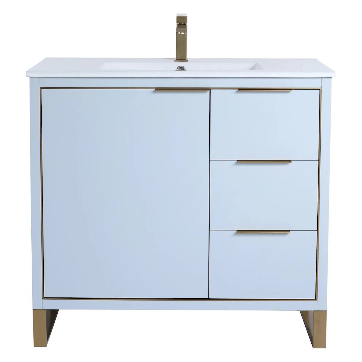 Fine Fixtures Opulence Collection Bathroom Vanity with White Ceramic Sink