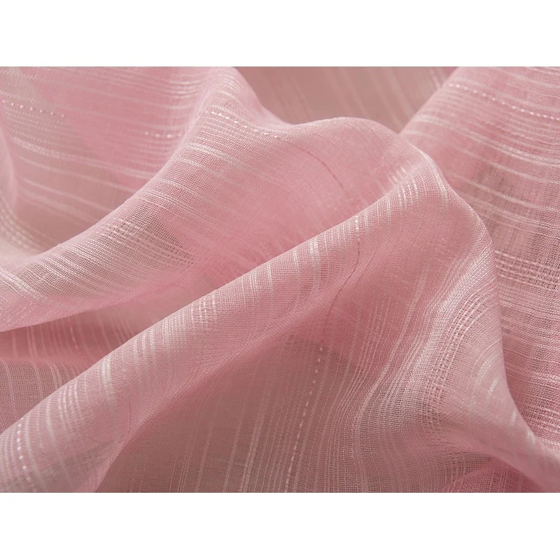 Erica Striped Doily Single Grommet Curtain Panel - (1x) 54 x 90 in. - (1x) 54 x 90 in.
