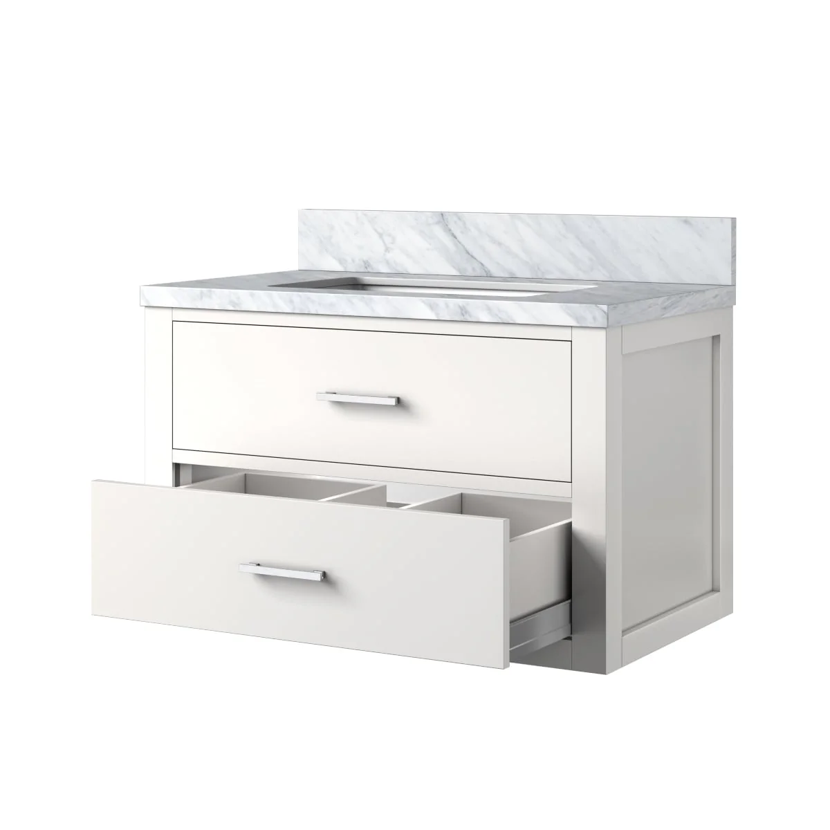 Castor Bath Vanity with Carrara Marble Top and Sink