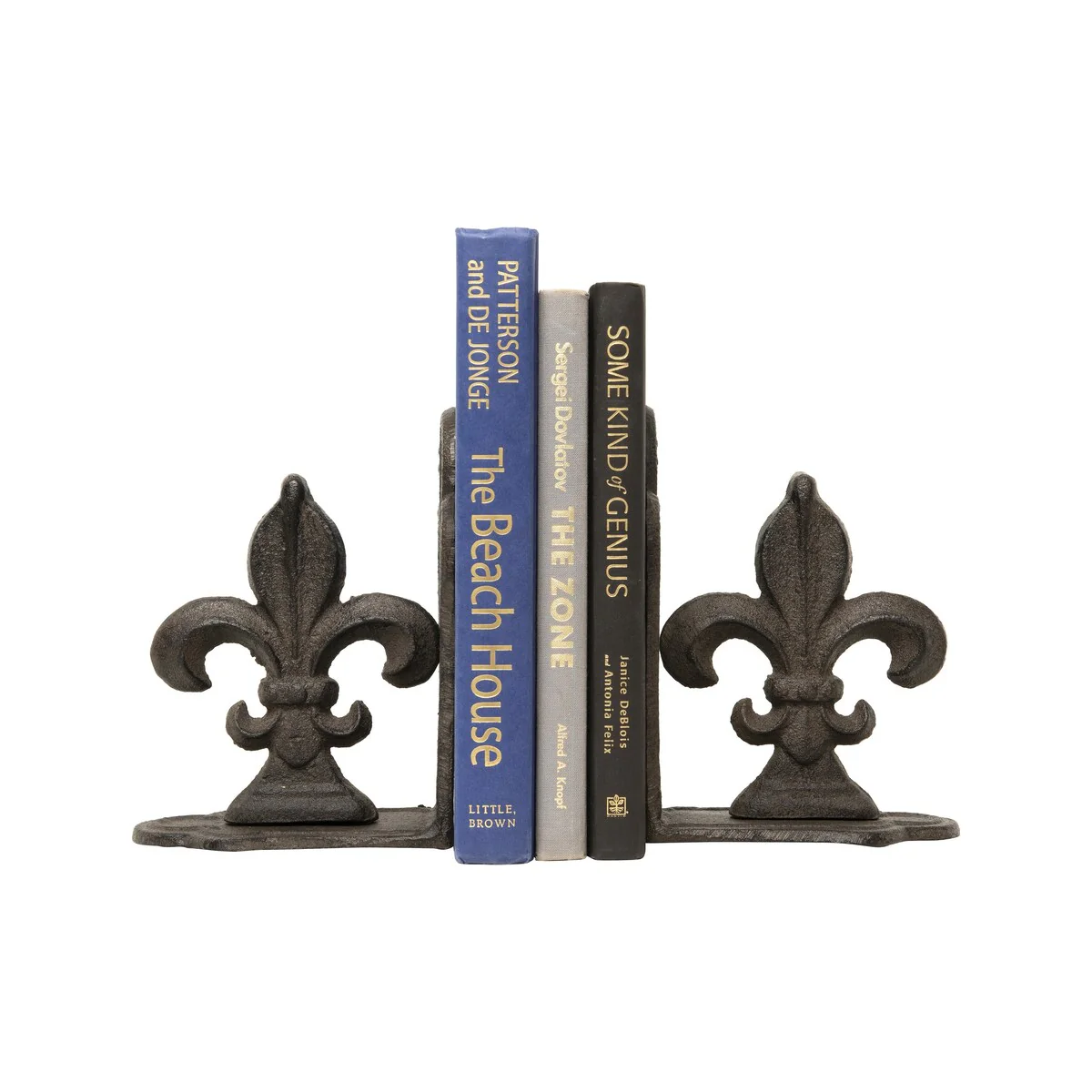 Decorative Fleur de Lis Bookends, Set of 2