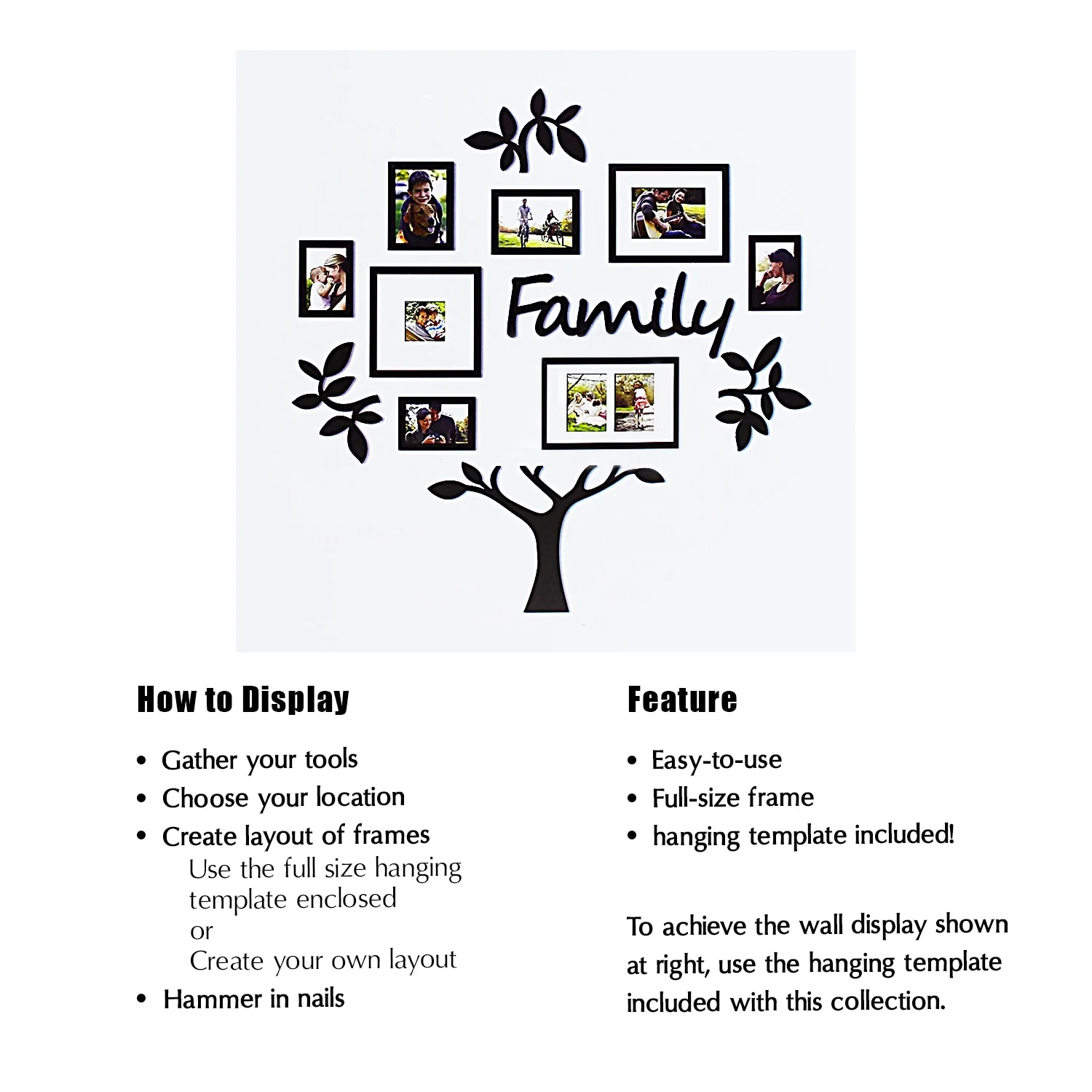 Contemporary Black Tree-Shaped PVC Photo Frame Composition by Jerry & Maggie