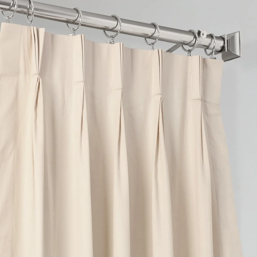 Exclusive Fabrics Solid Cotton Pleated Curtain (1 Panel)