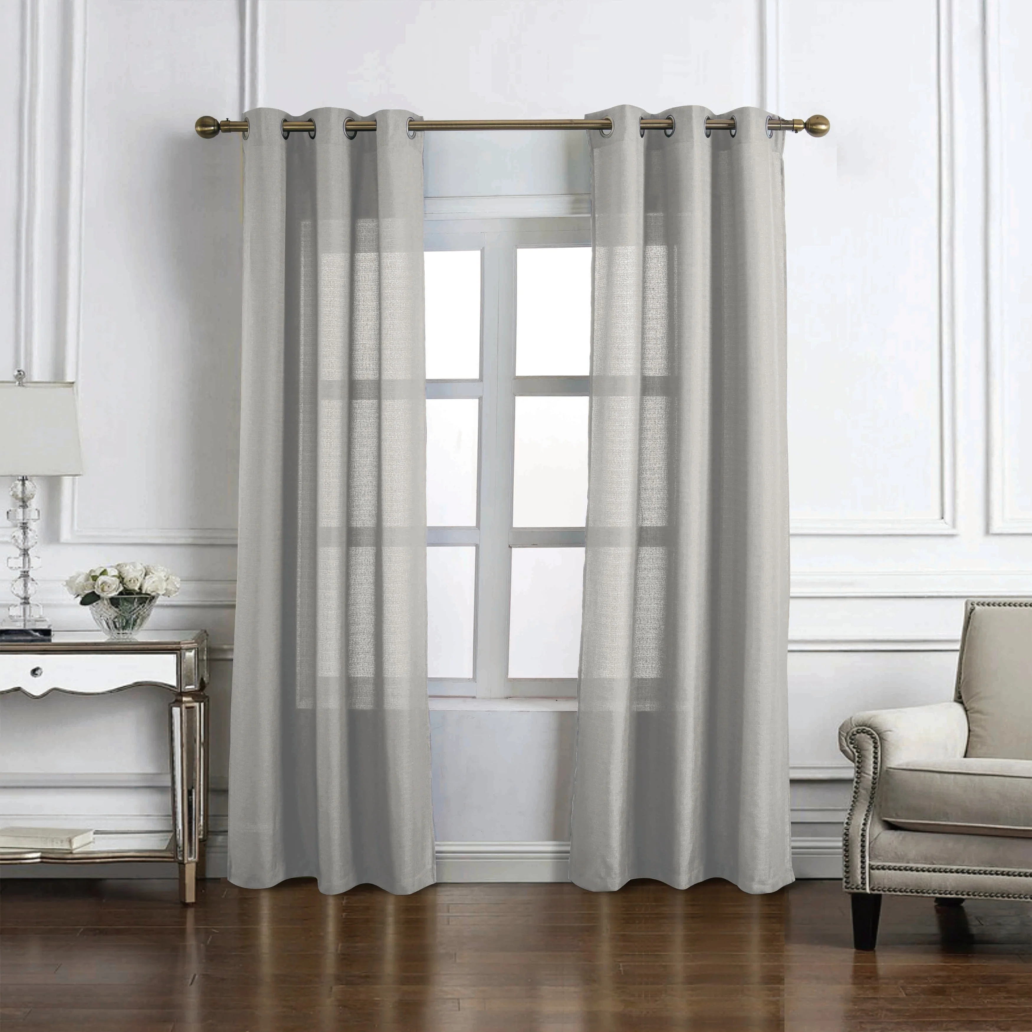 Cole Textured Grommet Window Curtain Panel 90