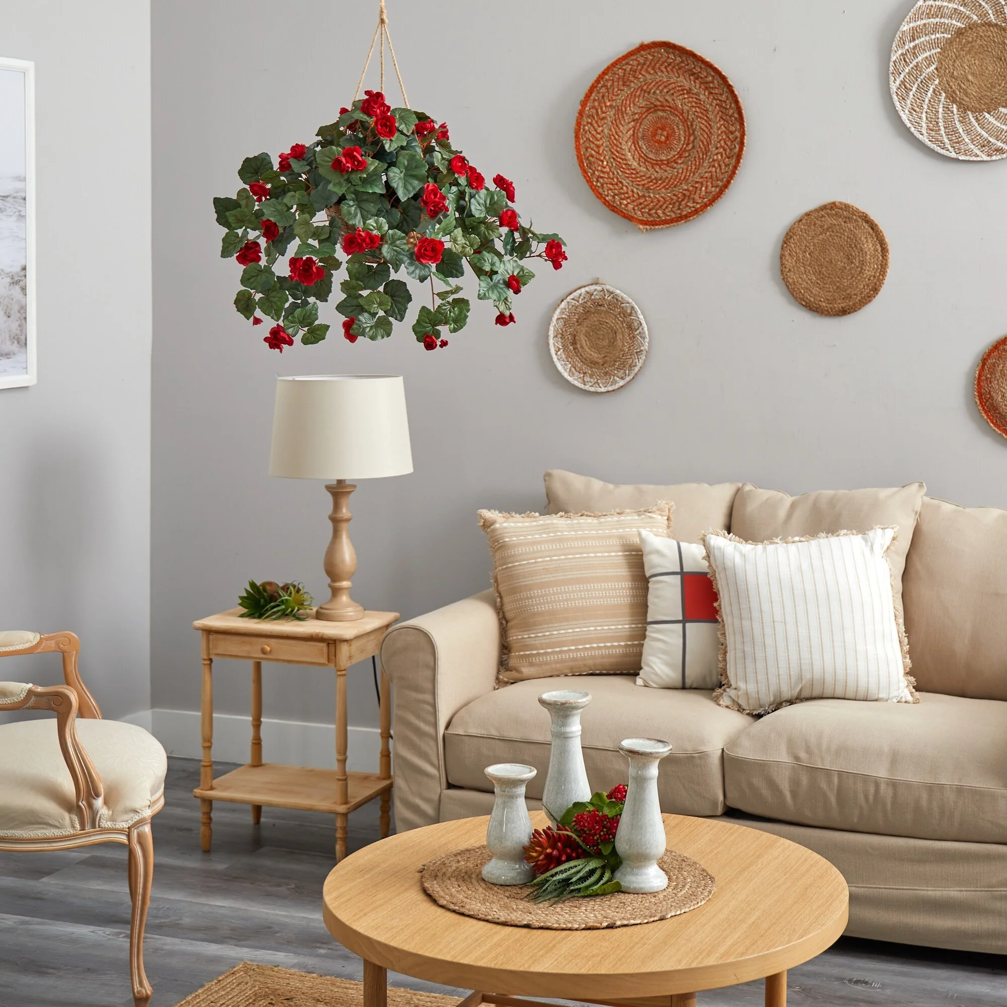 Begonia Hanging Basket - Red