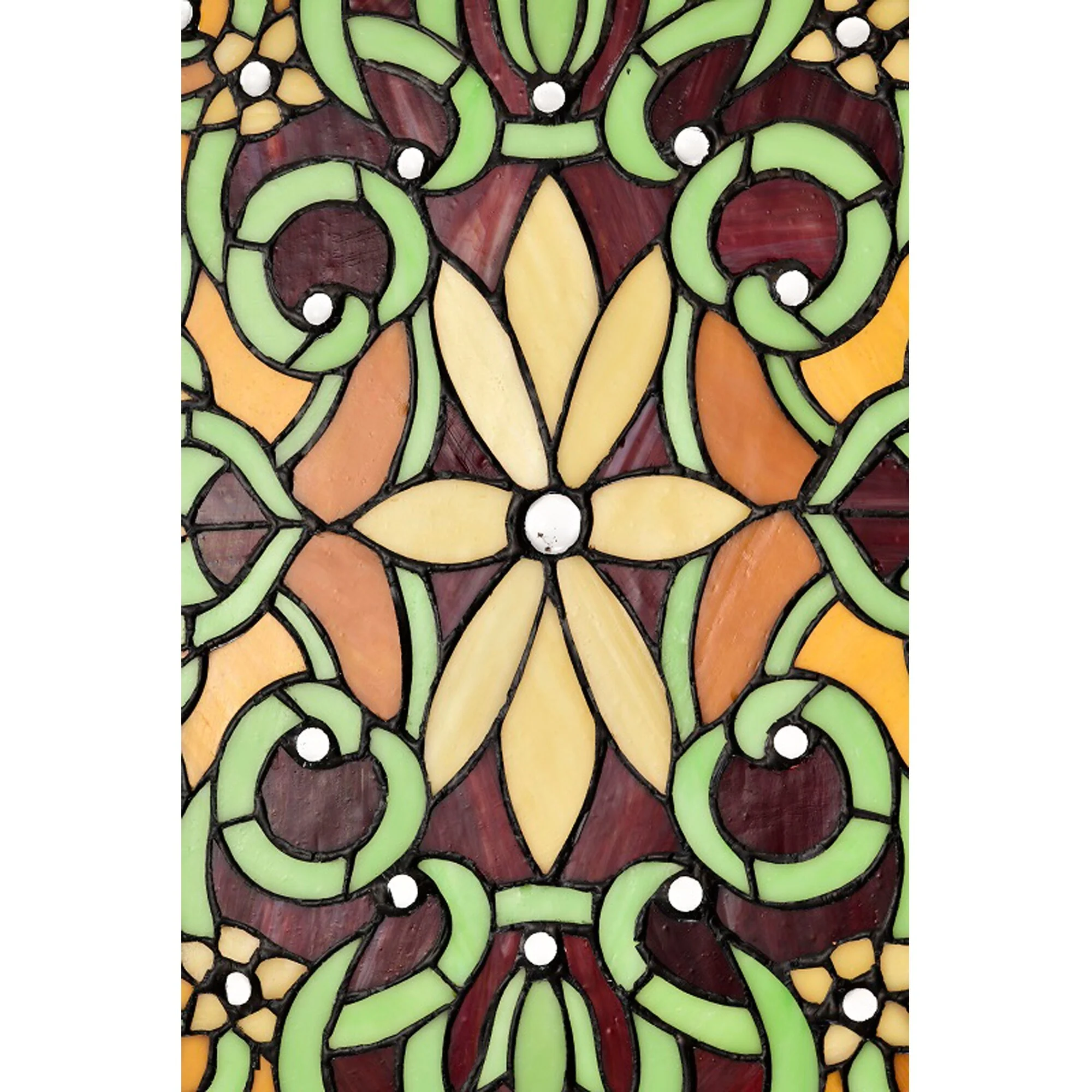 Tiffany-style Wood Frame Stained Glass Window Panel