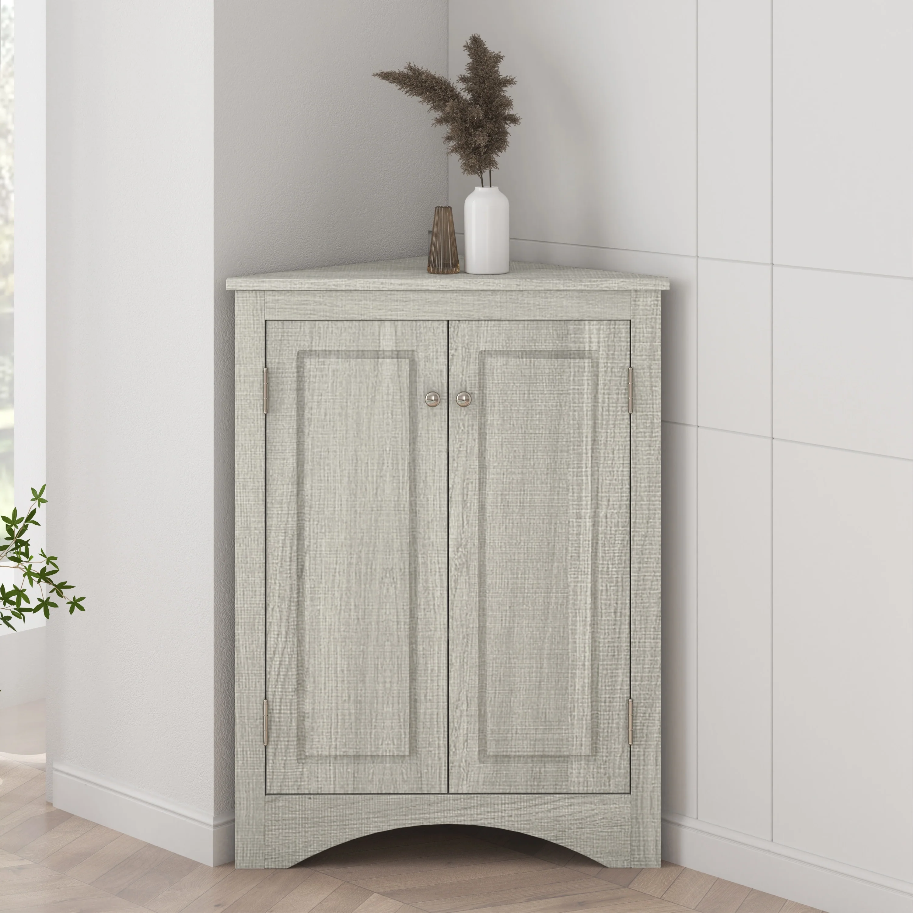 Triangle Bathroom Storage Cabinet with Adjustable Shelves