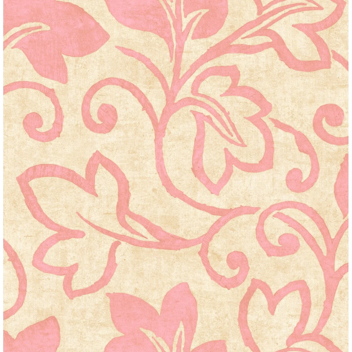 Seabrook Designs Ferne Leaf Scroll Unpasted Wallpaper