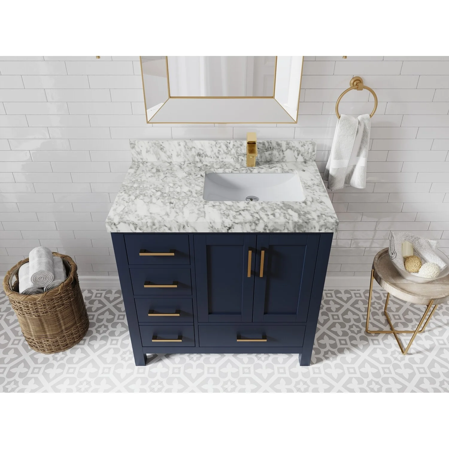 Willow Collections 36 in. W x 22 in. D Malibu Right Offset Sink Bathroom Vanity with Countertop