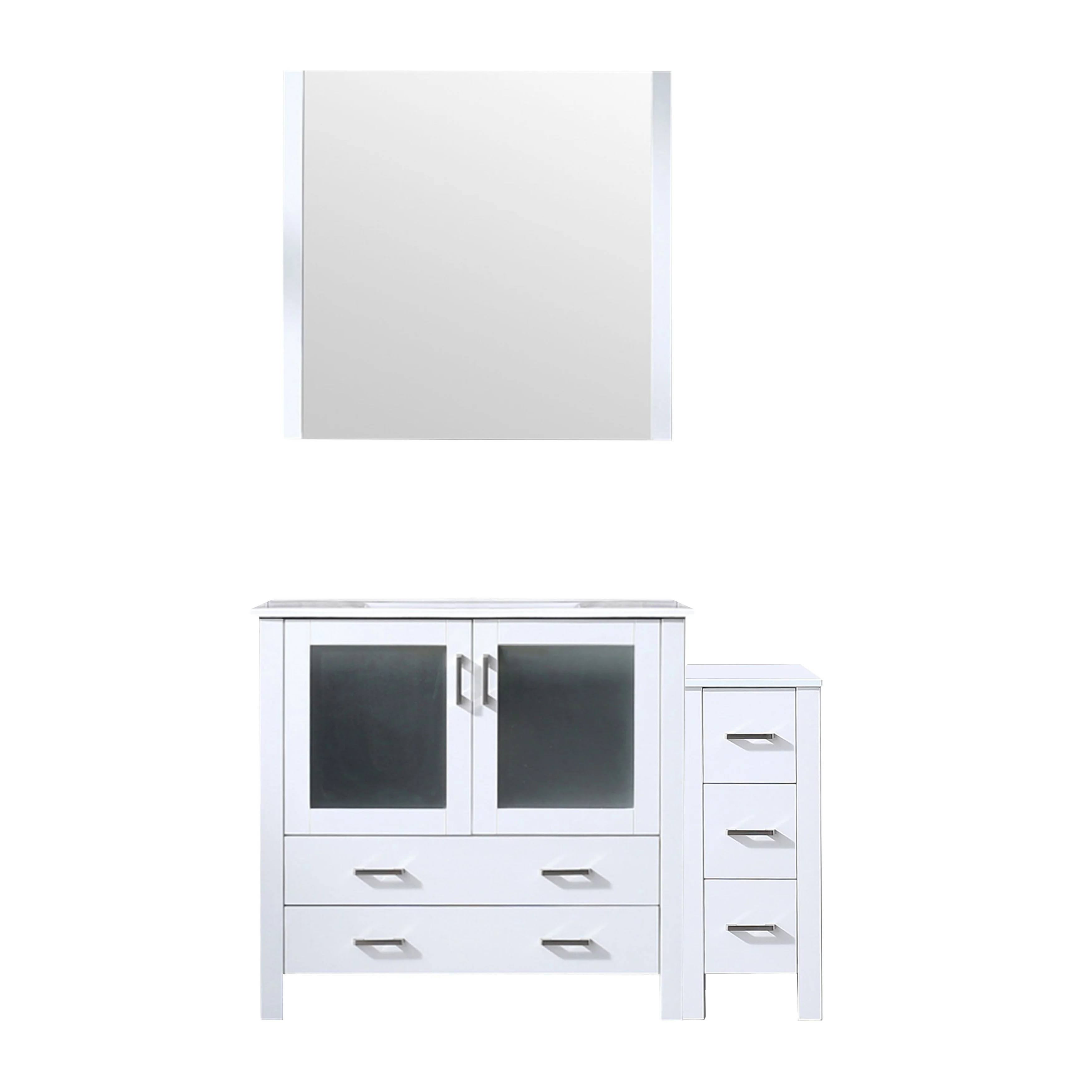 Volez Bath Vanity with Side Cabinet and Mirror