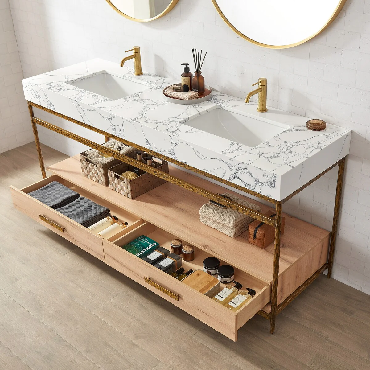 Dhaka Bath Vanity with Composite Stone Top without Mirror