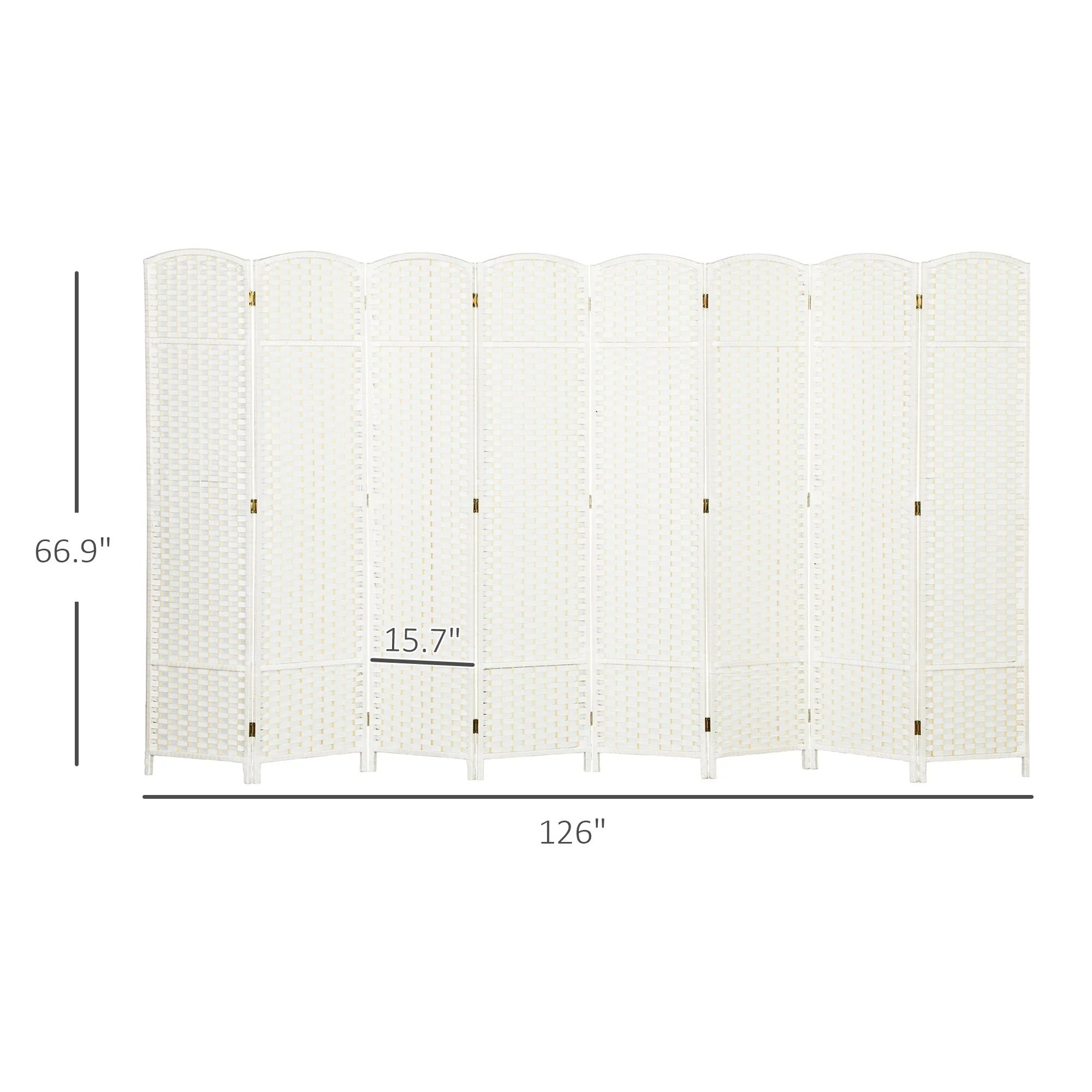HOMCOM Room Divider, 8 Panel Folding Privacy Screen, 5.6' Tall Freestanding Wall Partition