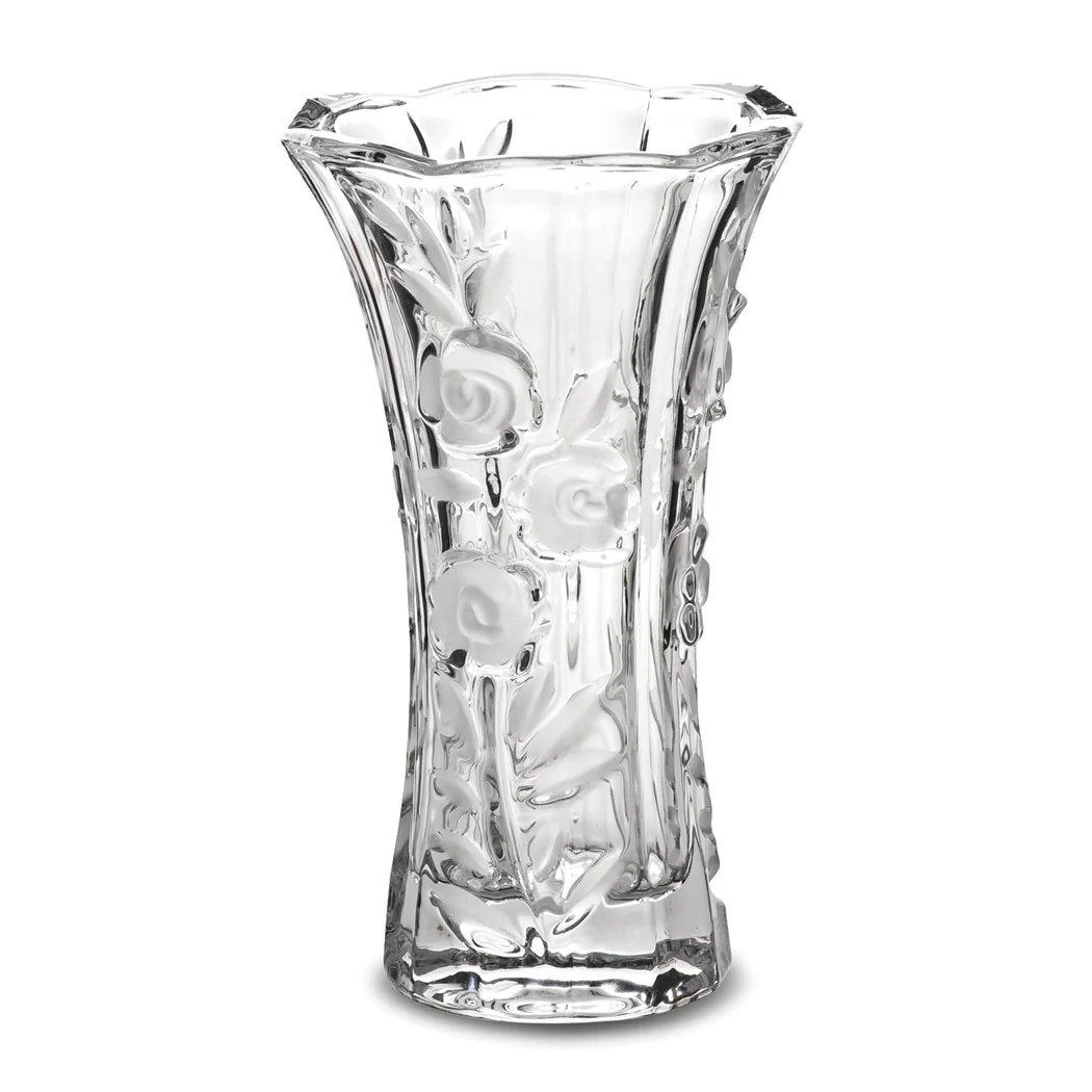 Curata Large Crystal Floral Patterned Bud Vase - 4