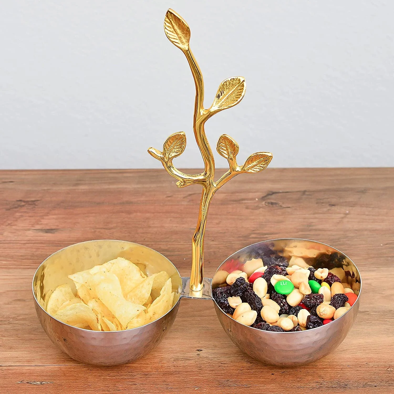 Berkware Textured Decorative Bowls with Gold Leaf Handle