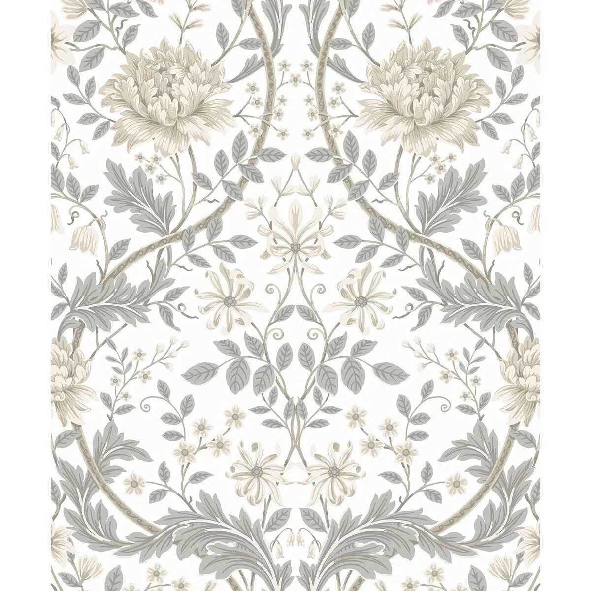 Seabrook Designs Honeysuckle Floral Prepasted Wallpaper