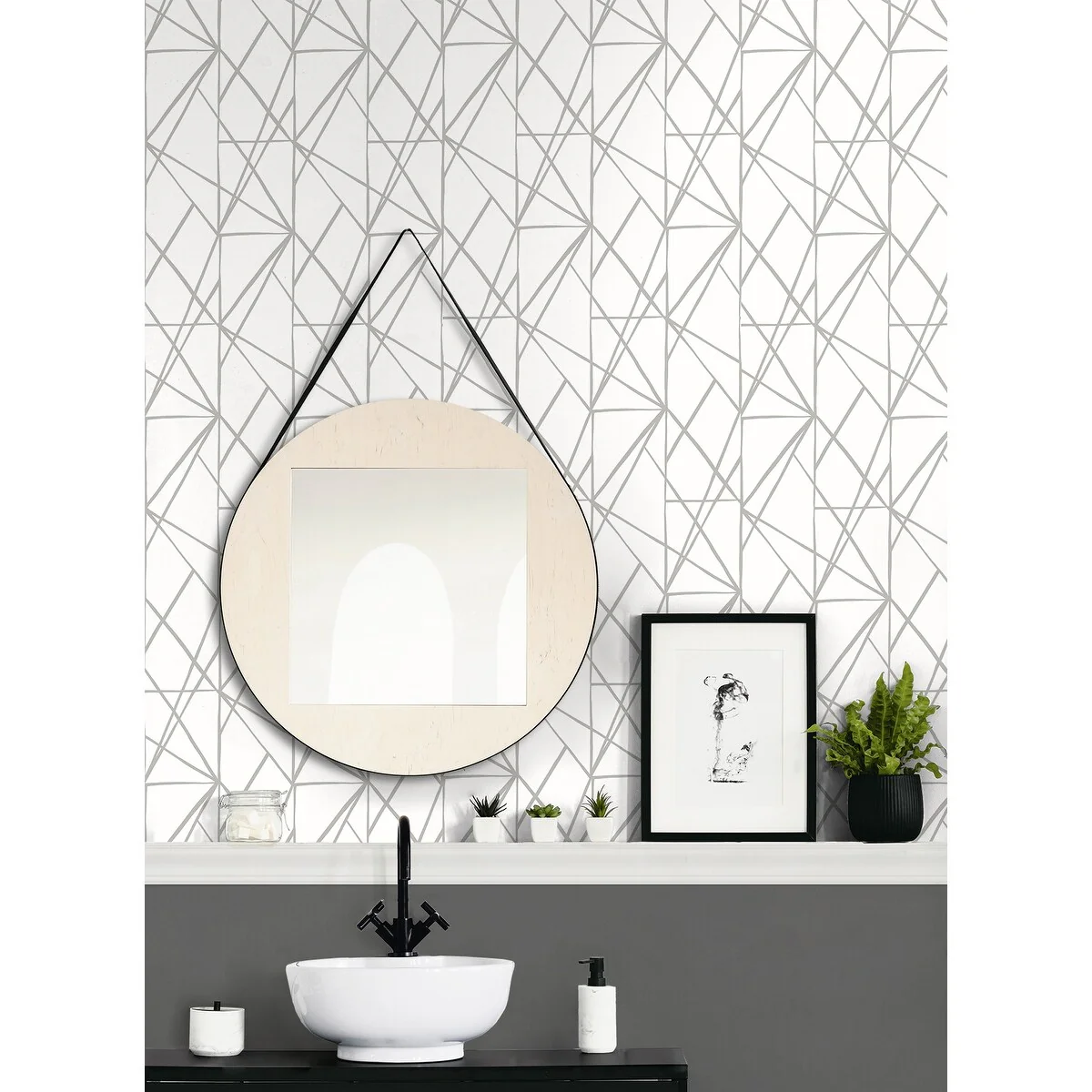 NextWall Quartz Geo Peel and Stick Wallpaper
