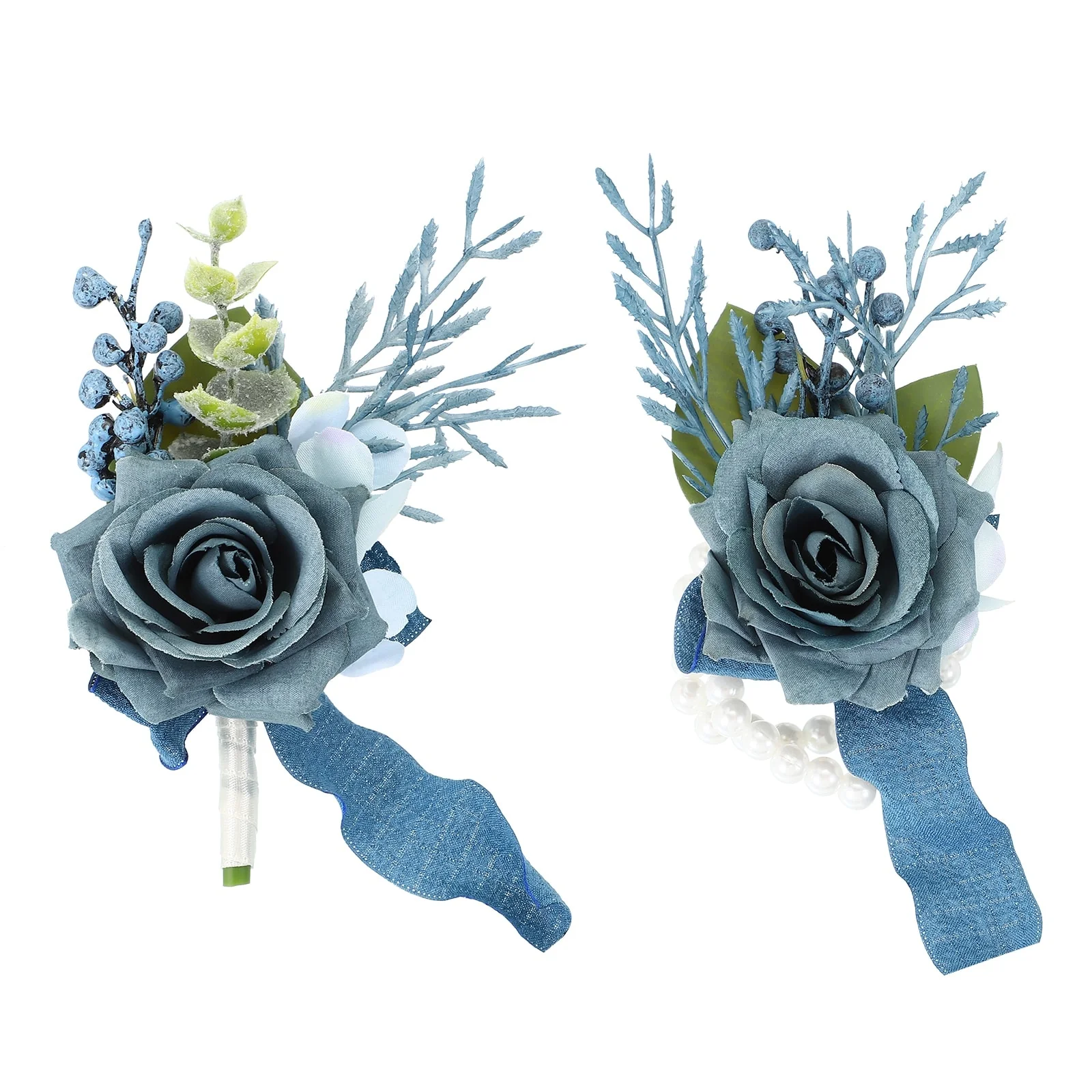 Rose Corsage for Groom Bride Groomsmen Wedding Party - 2.05 x 2.56 x 2.76 inches