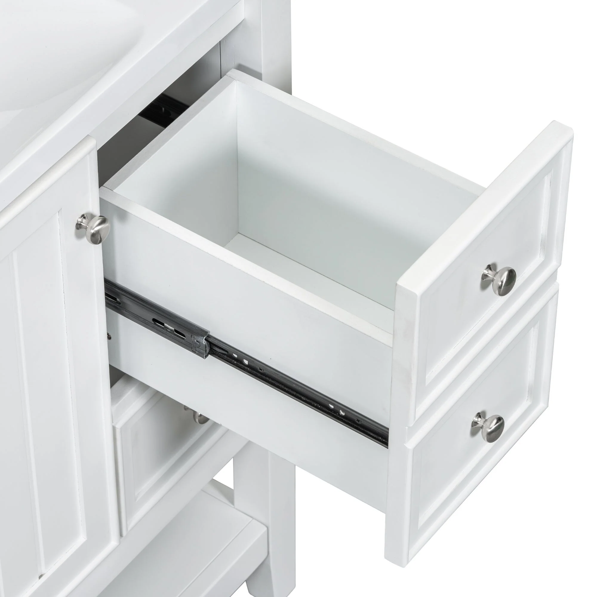 36 Inch Freestanding Bathroom Vanity Set with Drawers and Ceramic Sink