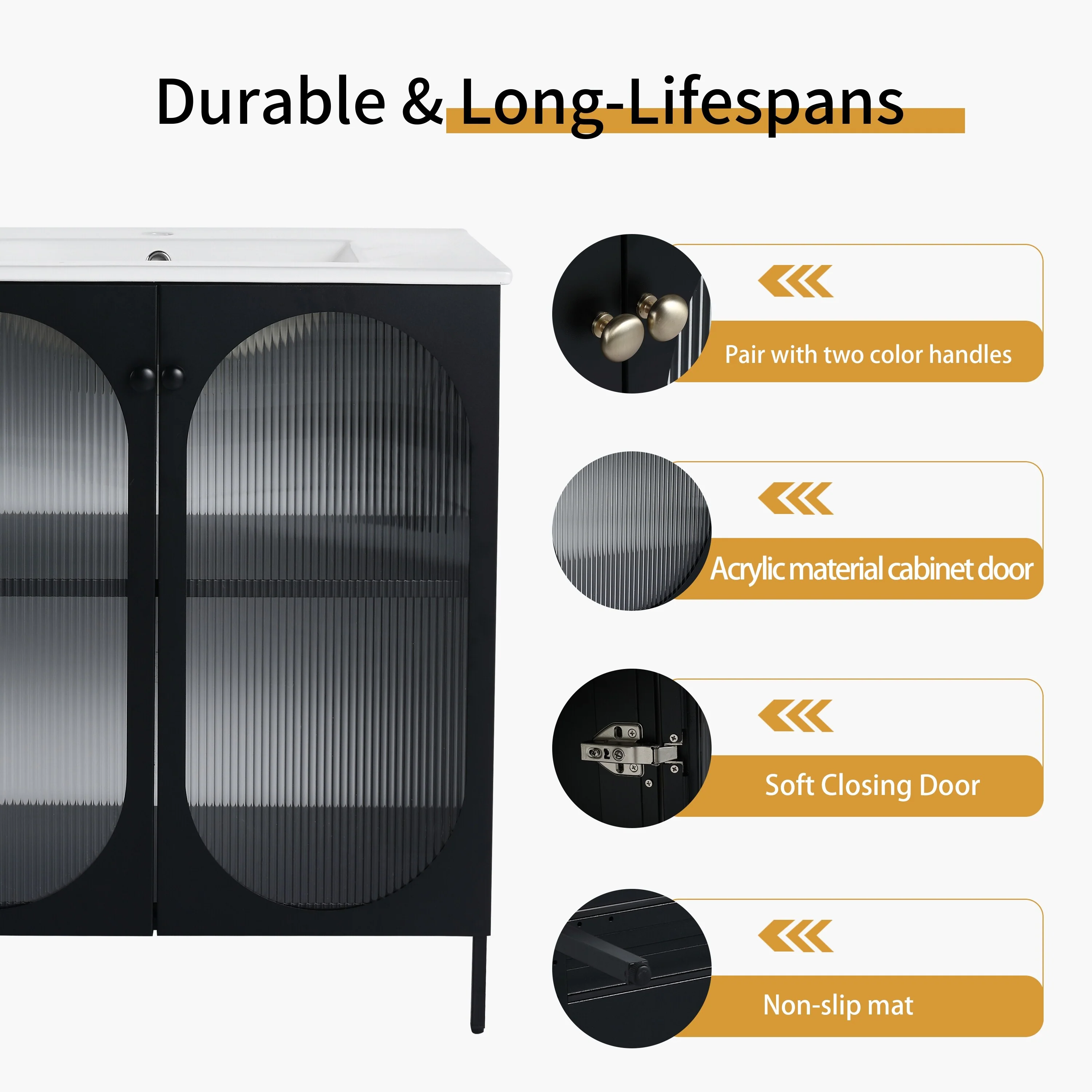 Bathroom Vanity With Sink In 30 Inch, Freestanding Bathroom Vanity With Soft Close Door