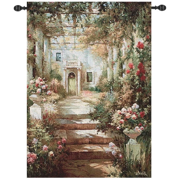 Green Ivory Summer Garden Pergola Wall Art Hanging Tapestry 47