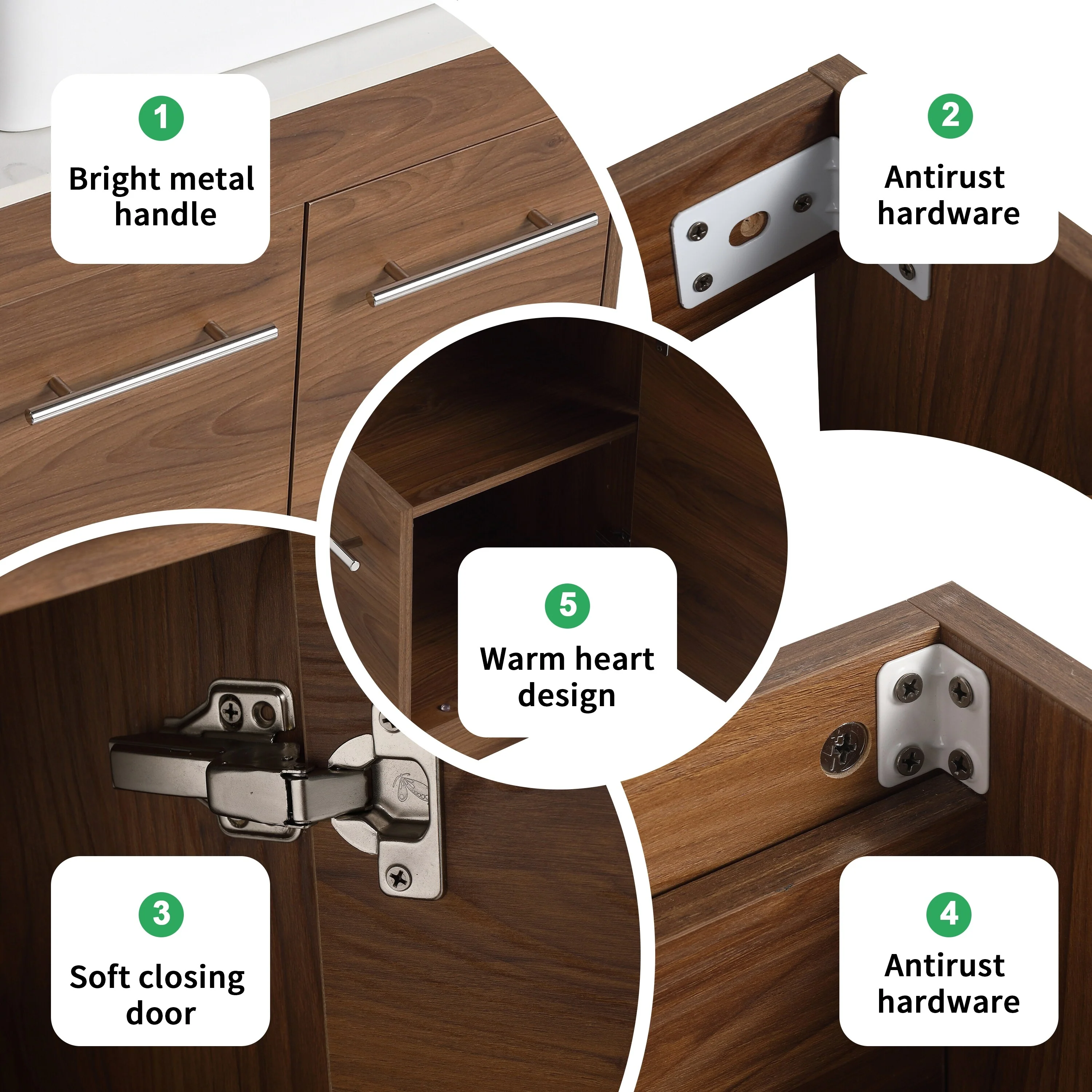 BNK 24/36/48/60 Inch Bathroom Vanity with Sink, Freestanding Bathroom Vanity with Soft Close Doors and Adjustable Shelf