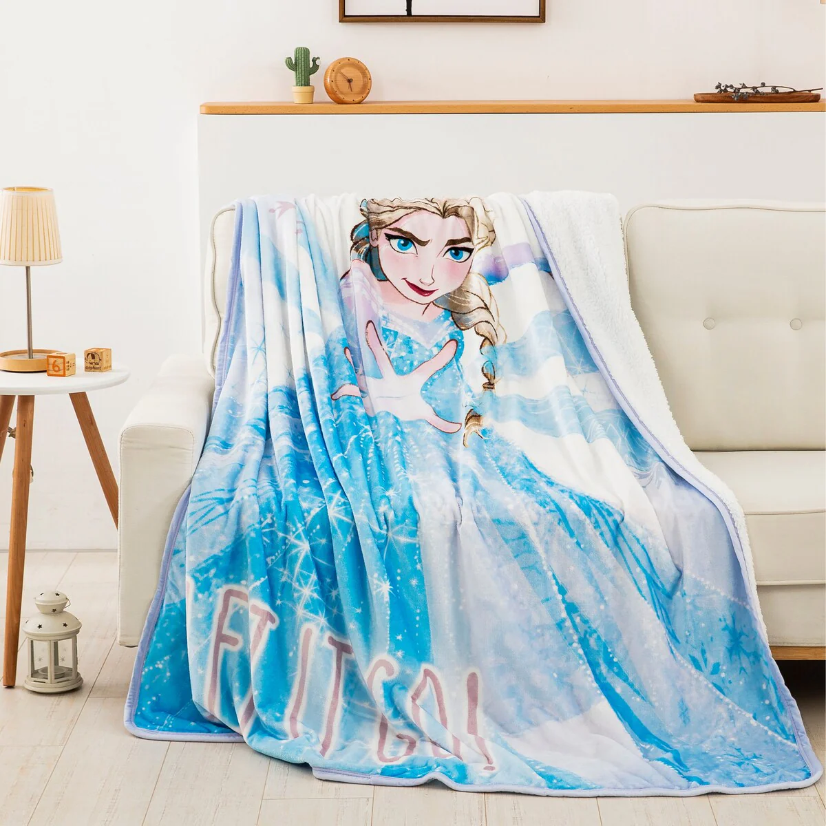 Disney Frozen 2 Frosted Believe Silk Touch Sherpa Throw Blanket