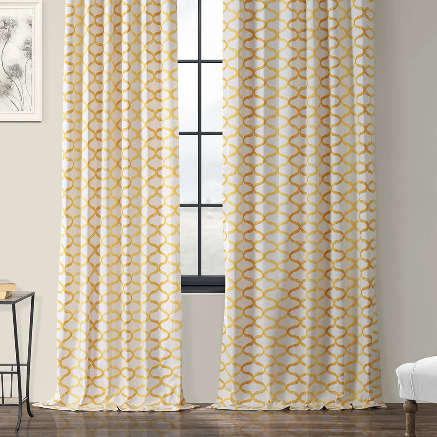 Exclusive Fabrics Illusions Geometric Grace Cotton Room Darkening Curtain (1 Panel)