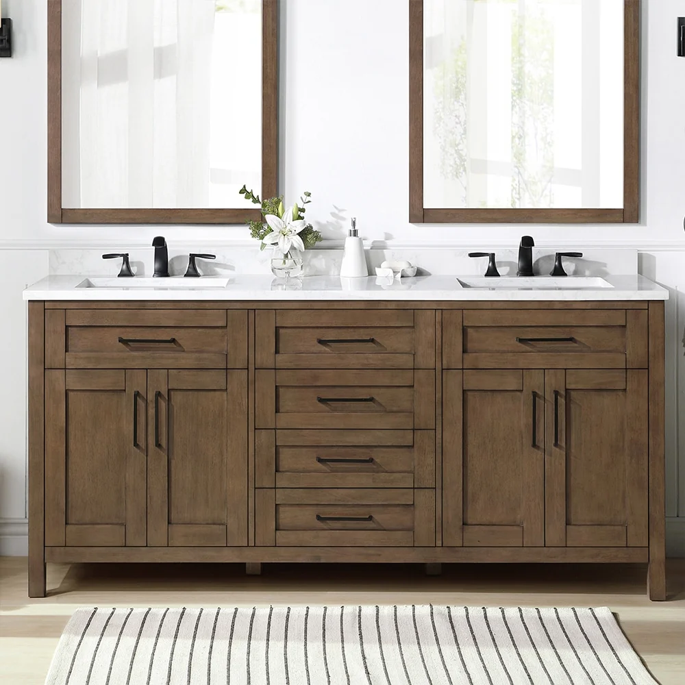 OVE Decors Tahoe 72-inch Modern Almond Latte Vanity