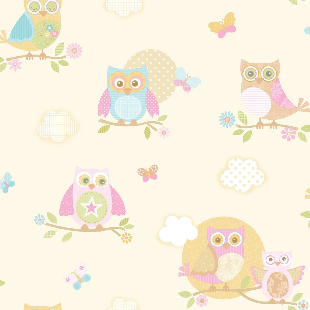 Galerie Wallcoverings Just 4 Kids 2 Owls Non-woven Matte Wallpaper Roll