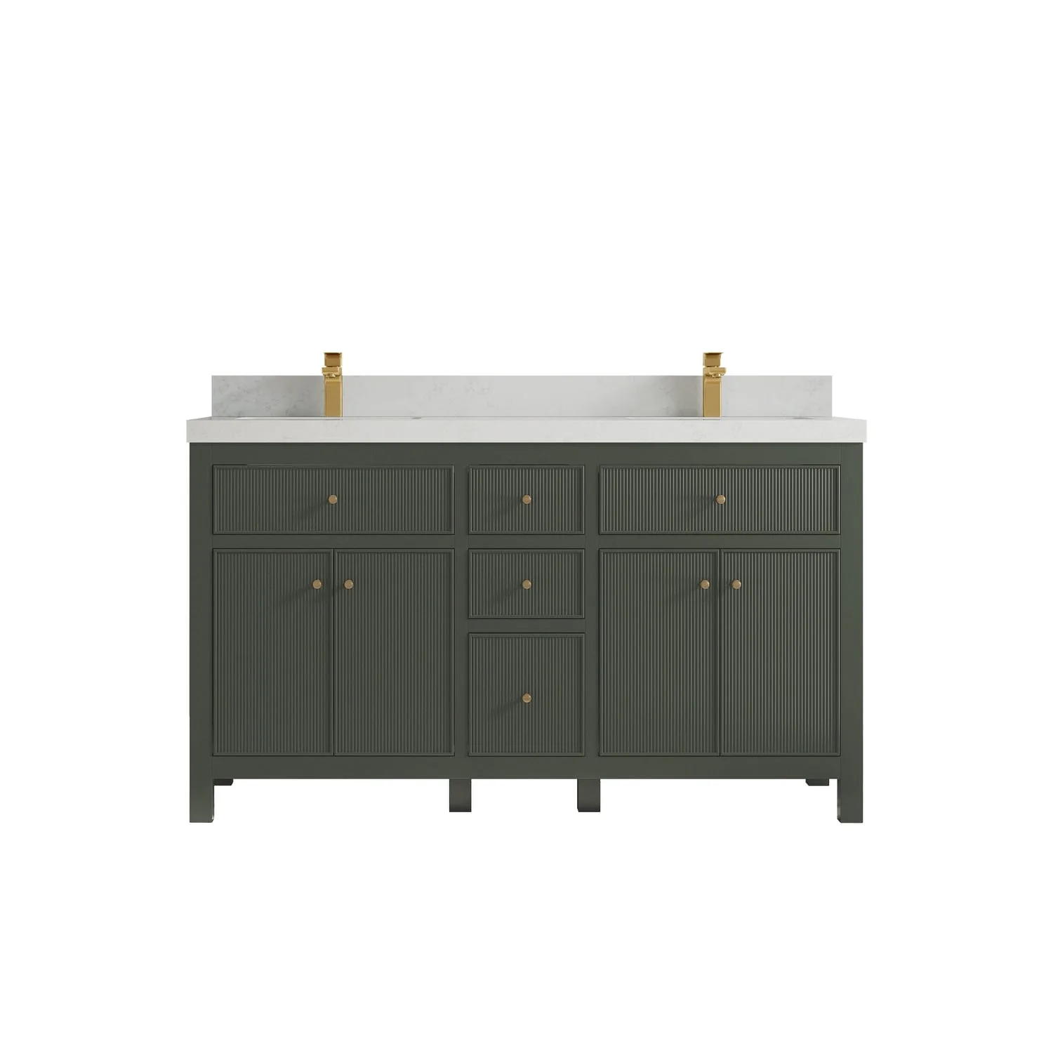 Willow Collections 60 in. W x 22 in D. Sonoma Free Standing Reeded Double Sink Bathroom Vanity with Countertop