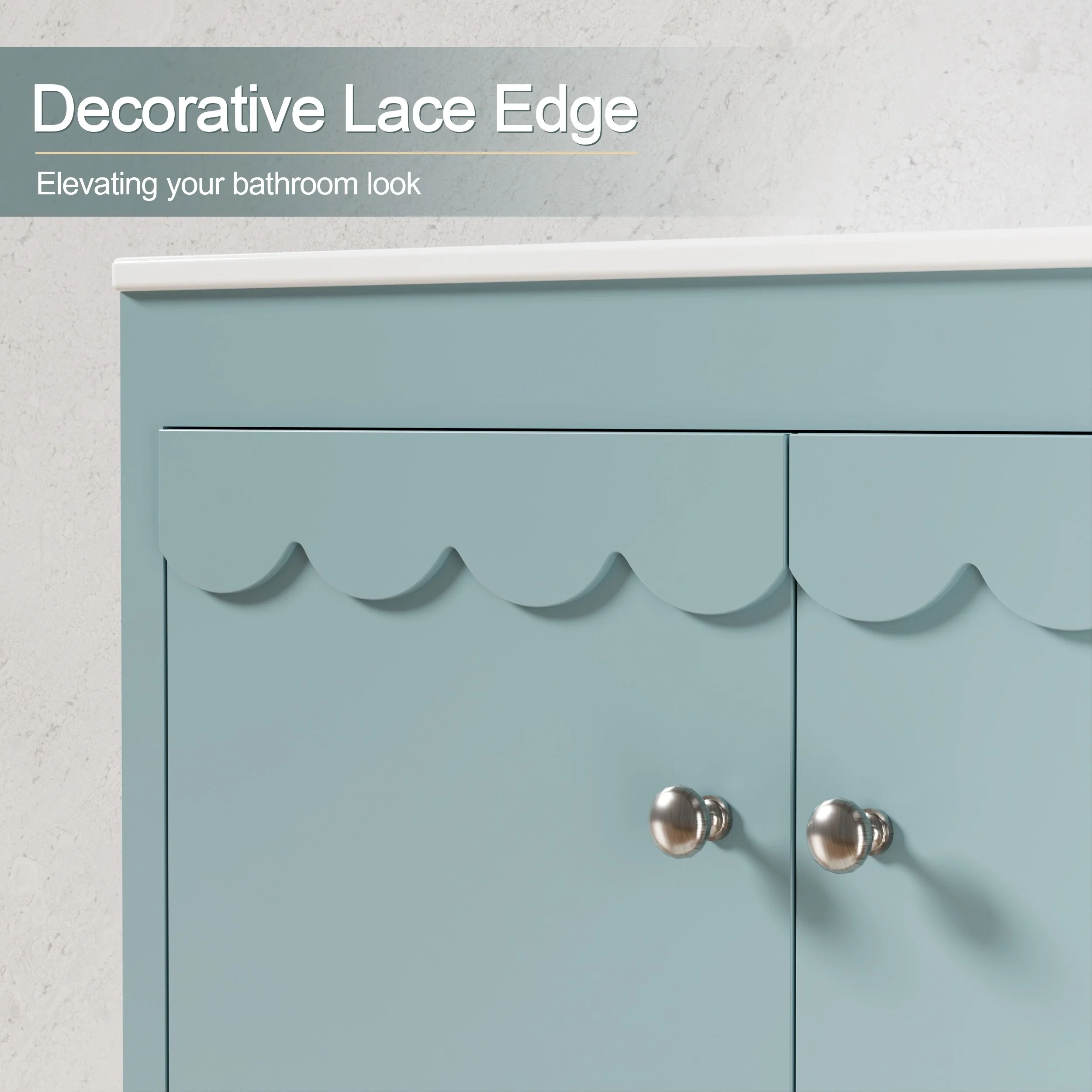 Lace Trim Freestanding Bathroom Vanity Set - Perfect for Bathrooms