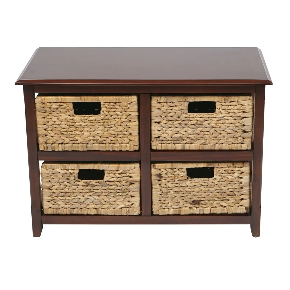 Seabrook Two-Tier Storage Unit and Natural Baskets