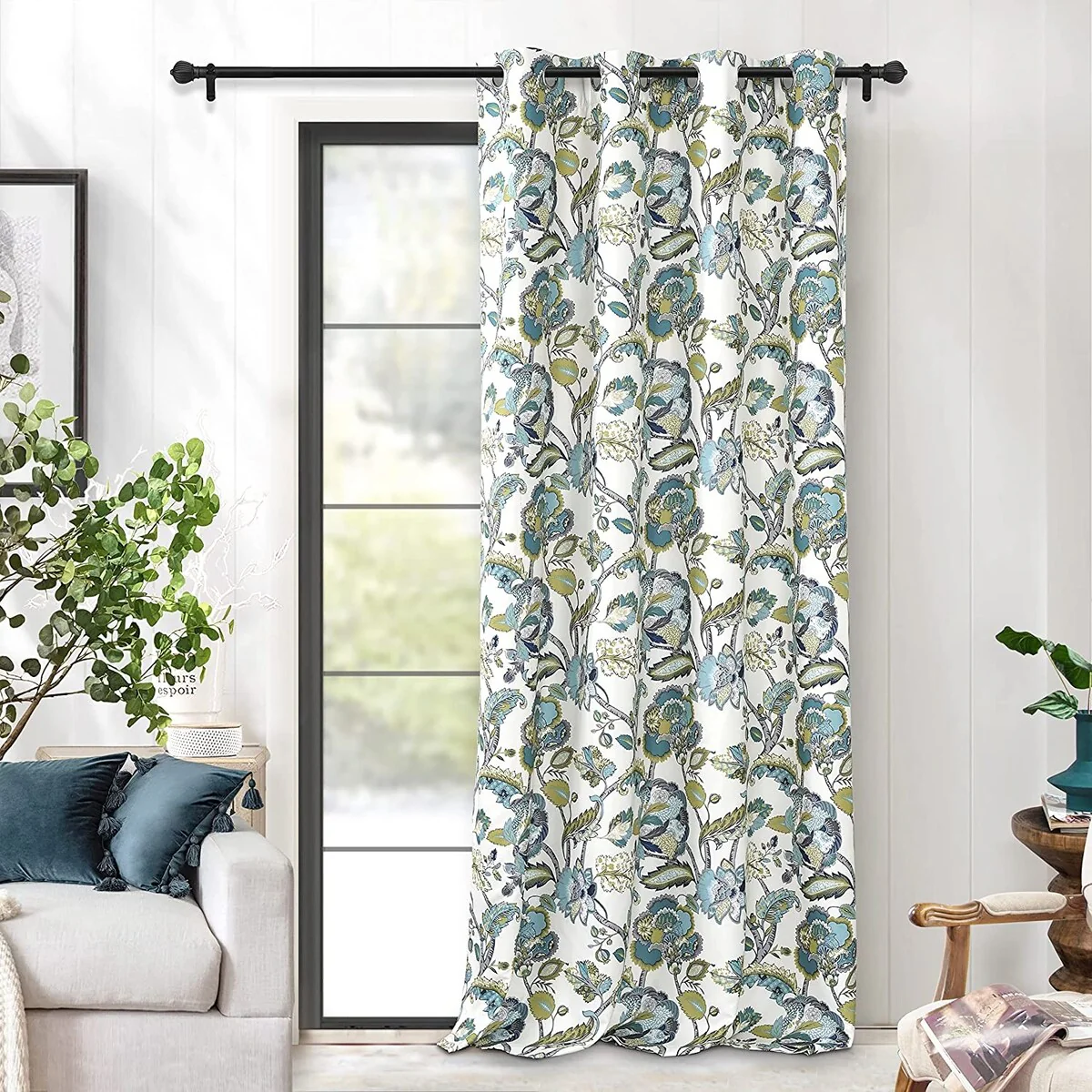 DriftAway Layla Classic America Style Floral Leaves Window Curtain Grommet