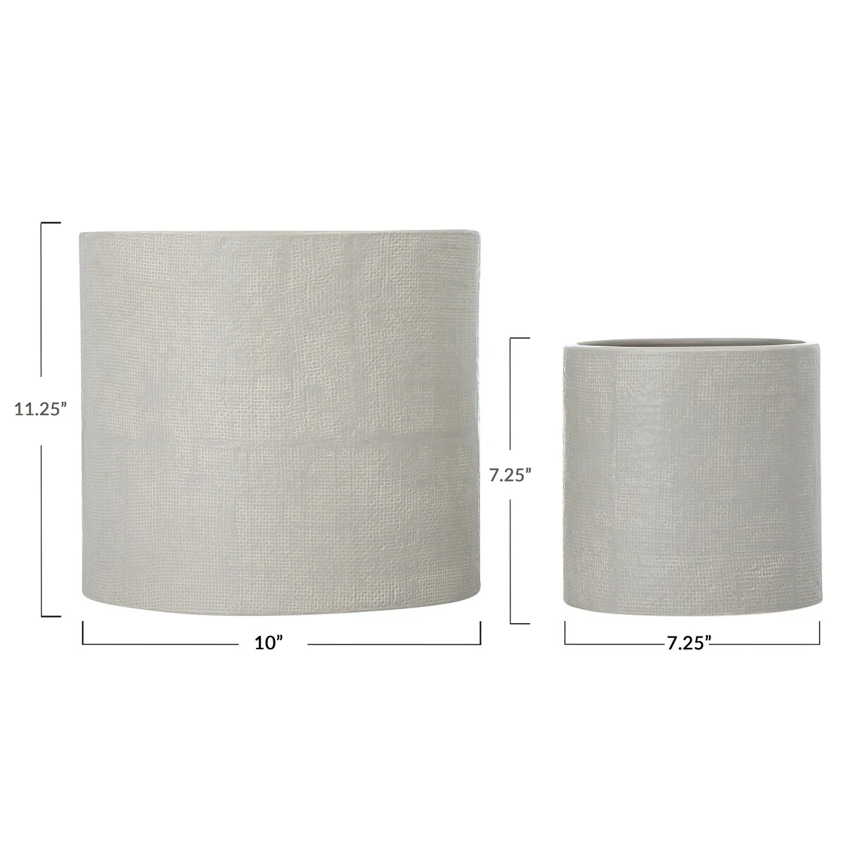 Stoneware Planters, Set of 2