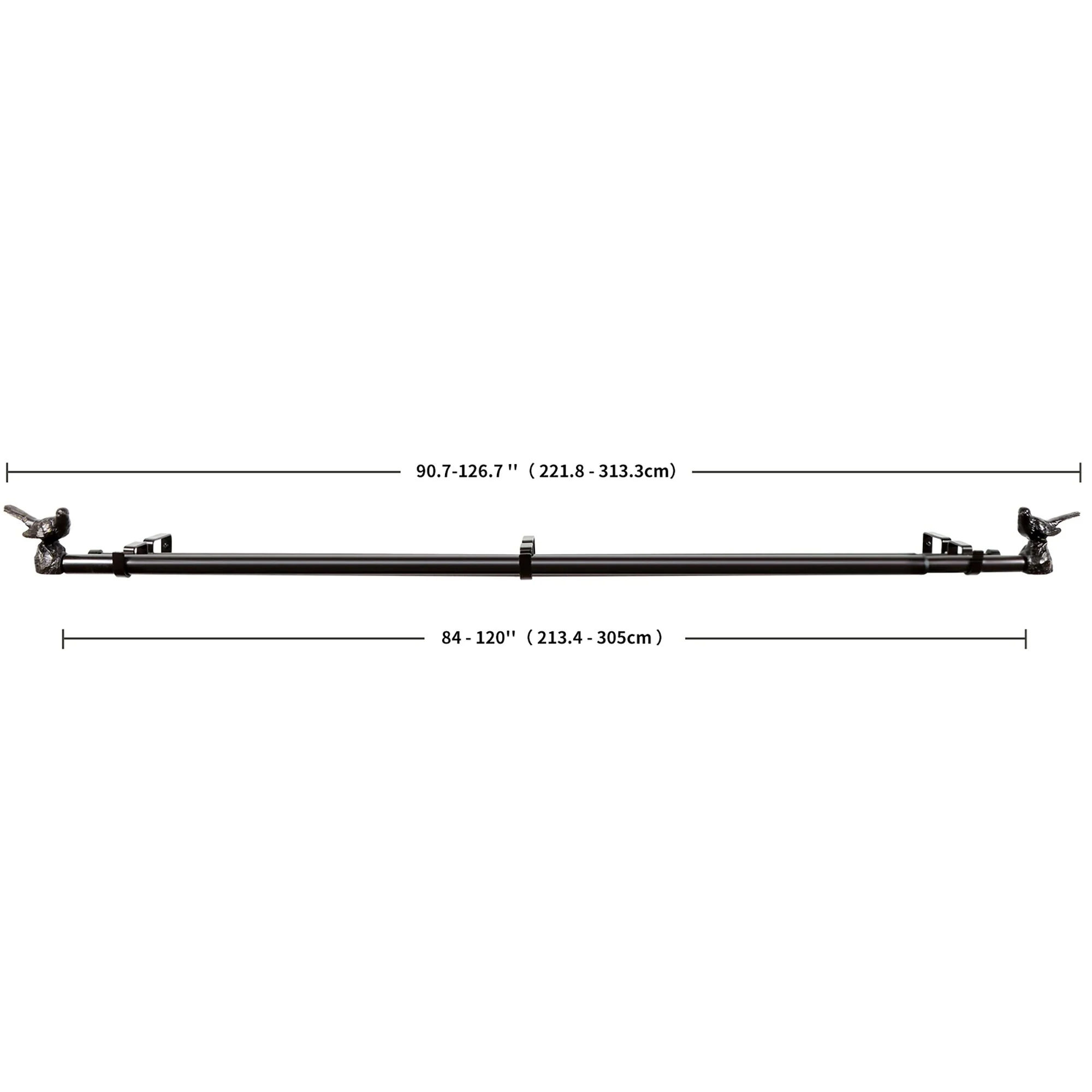 MERIVILLE 1-Inch Diameter Double Window Curtain Rod, Bird Finials