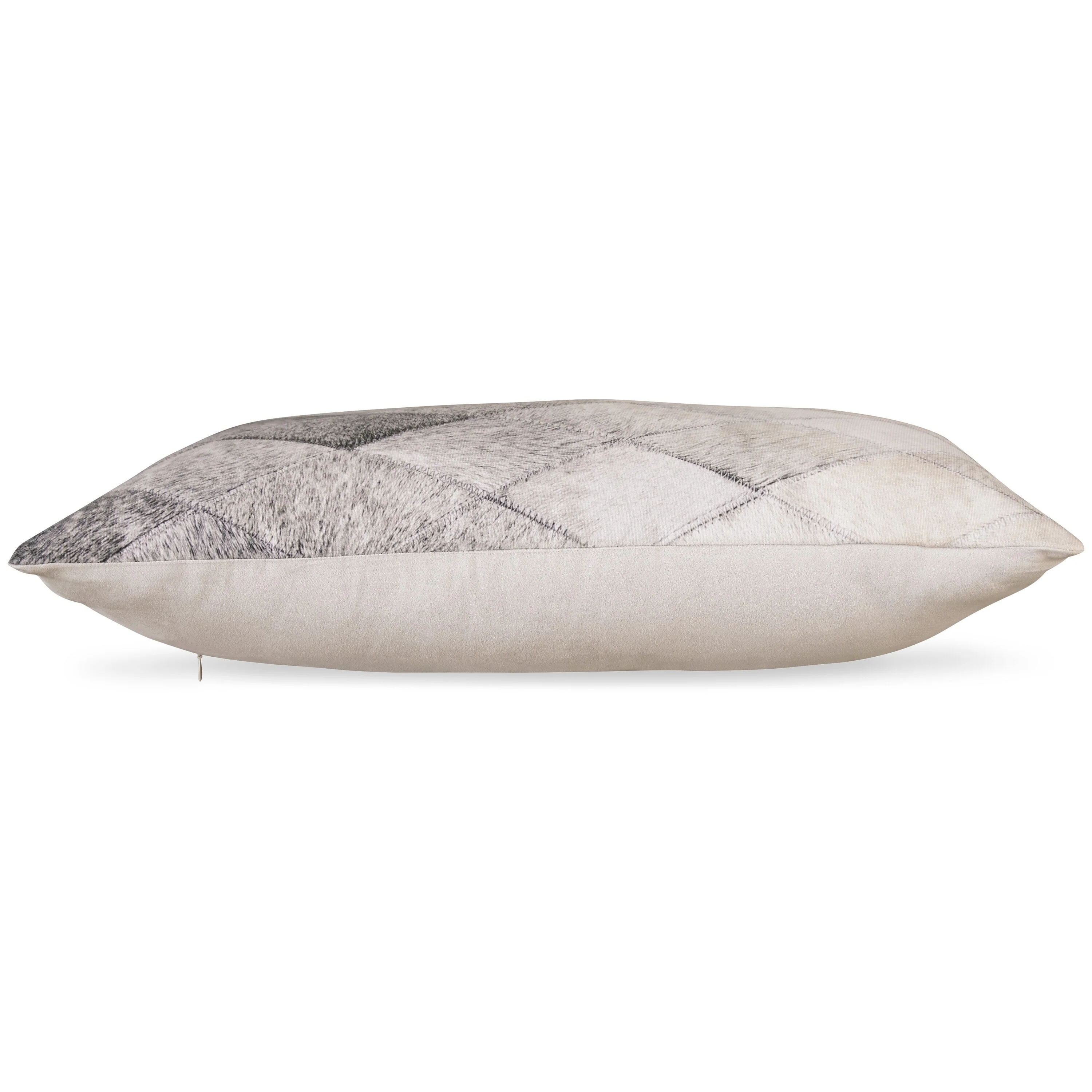 Lumbar Throw Pillow Set of 4, 14 x 22 Diamond Pattern, Gray and White Blend