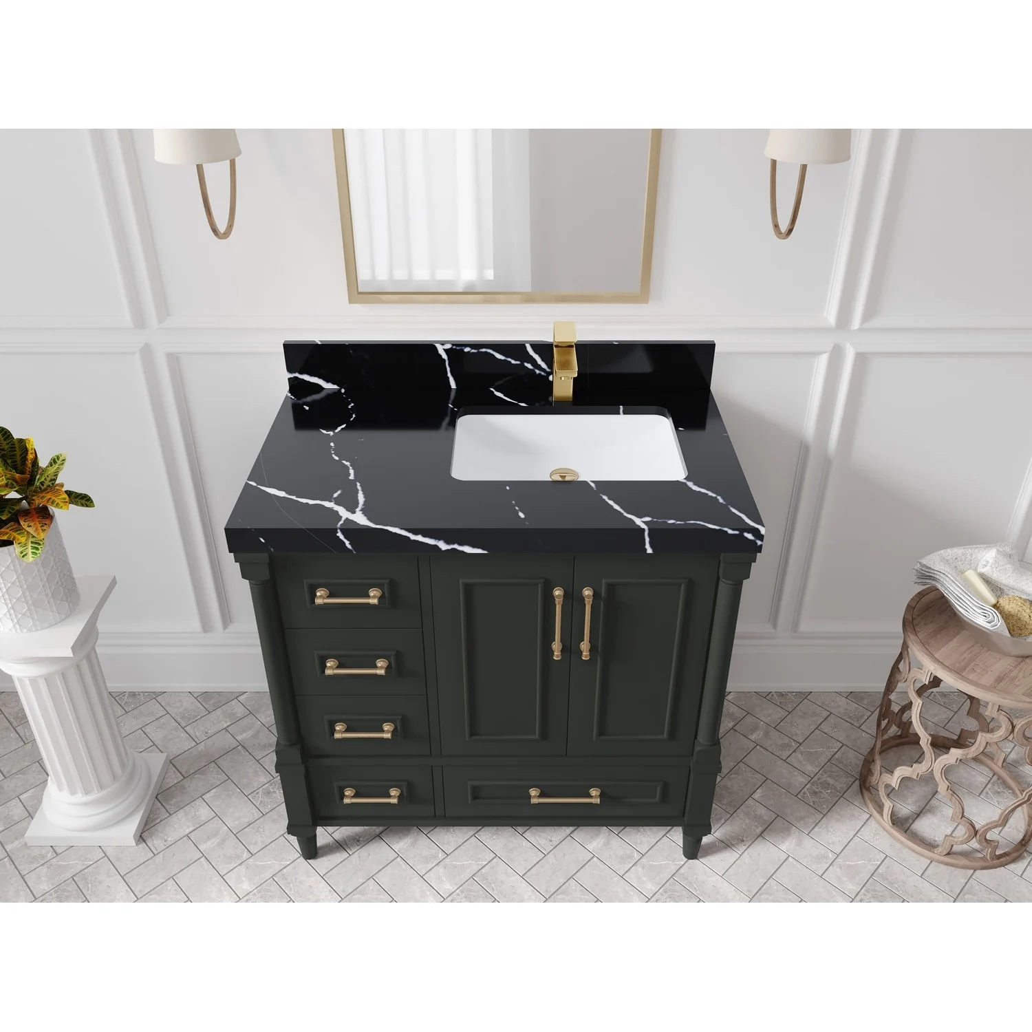 Willow Collections 36 in. W x 22 in. D Aberdeen Right Offset Sink Bathroom Vanity with Countertop