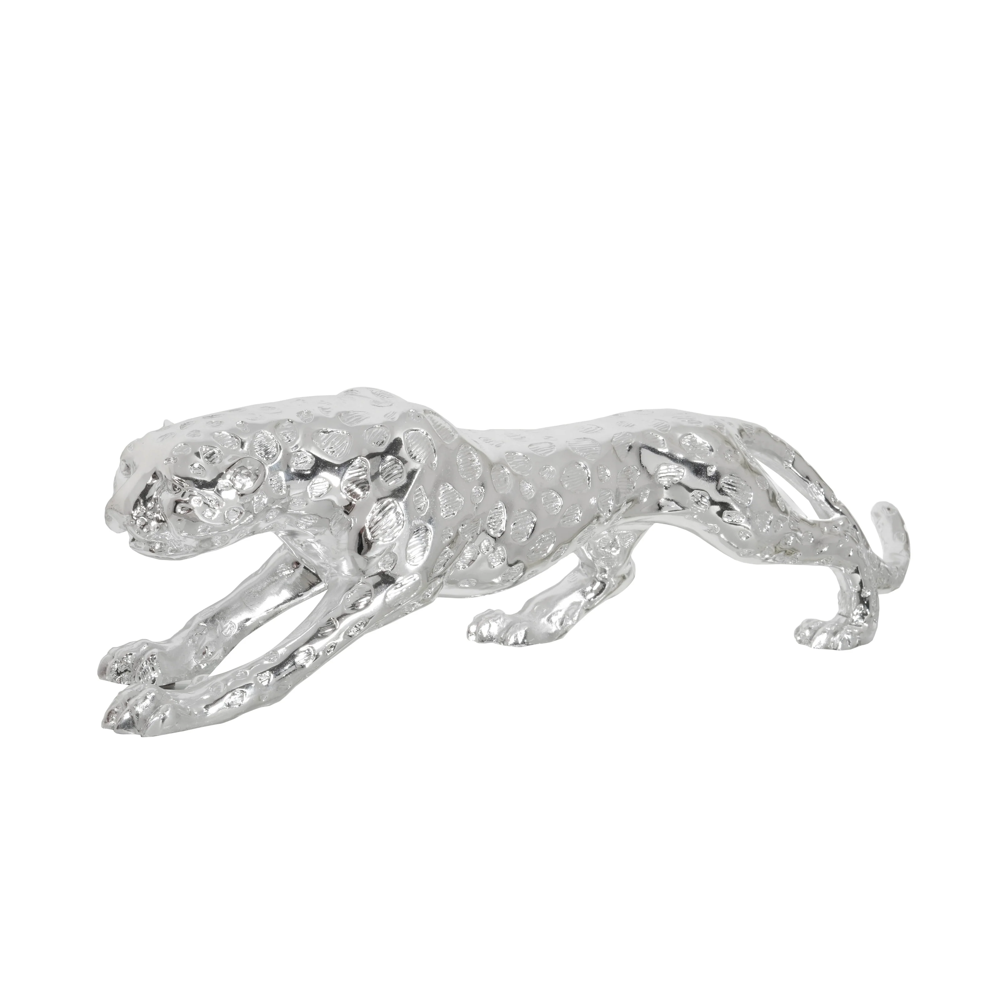 Standing Silver Leopard 22 Inches Long