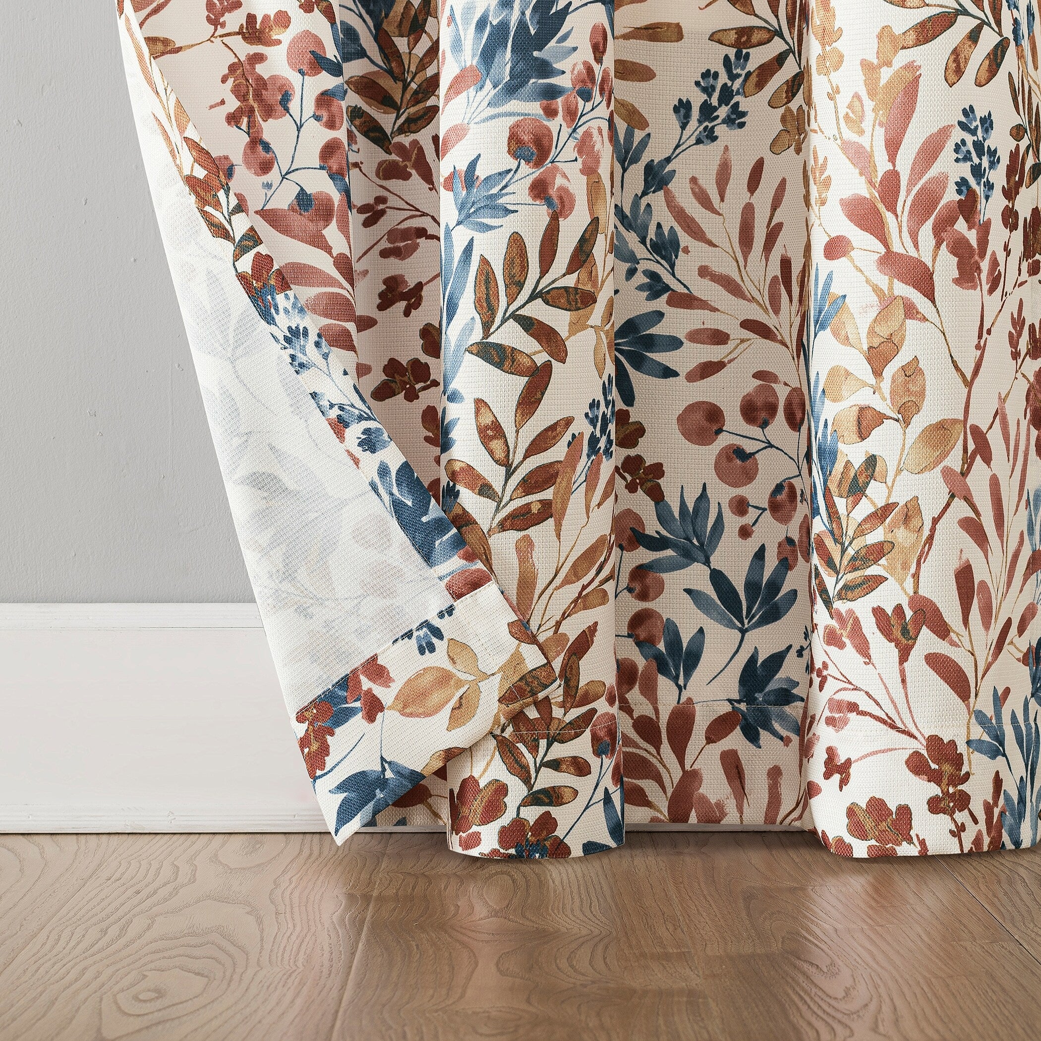 No. 918 Amelie Botanical Print Room Darkening Grommet Curtain Panel, Single Panel